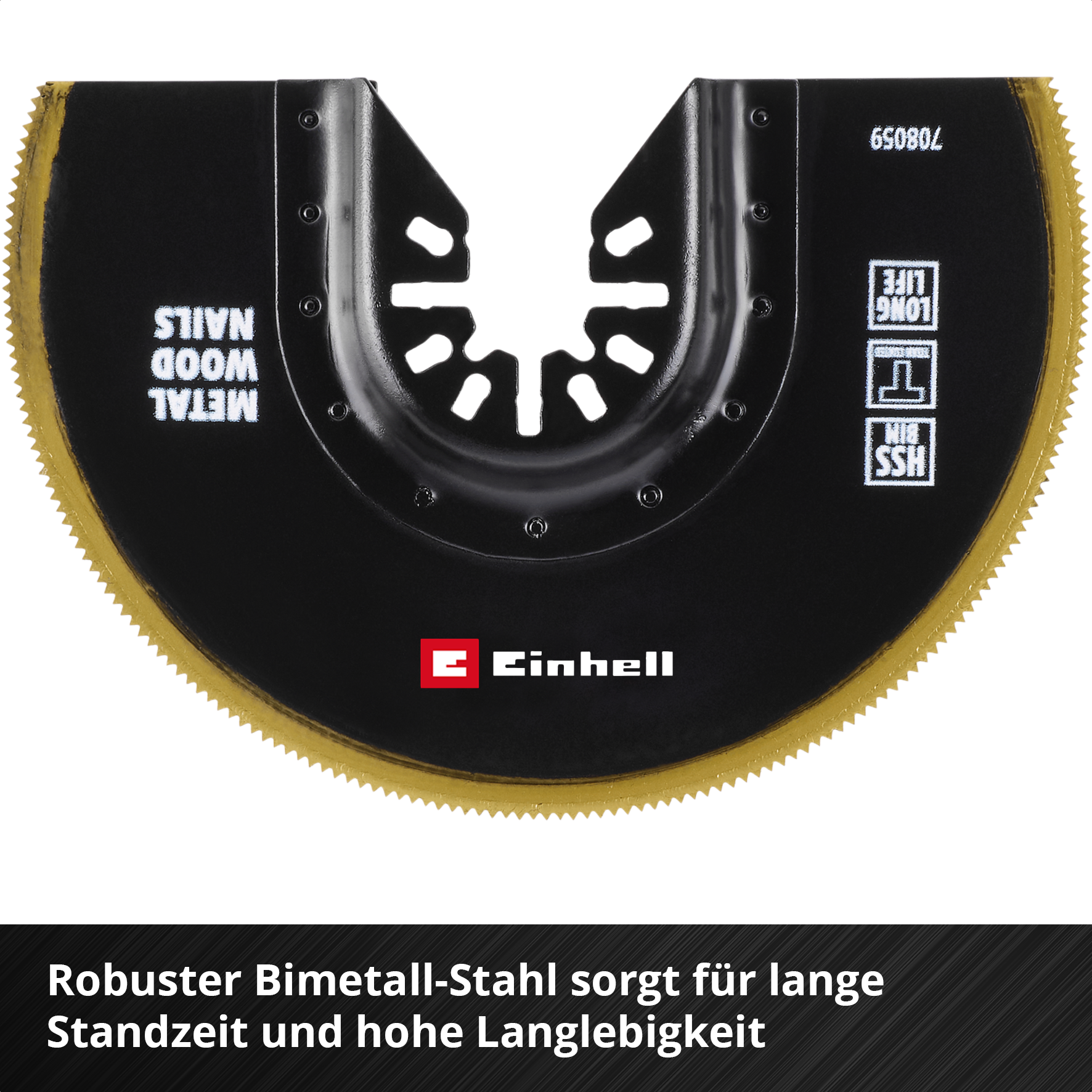 Einhell HSS-BiM-Sägeblatt mit Universalaufnahme und Titanbeschichtung, halbrund, Ø 100 x 0,6 mm
