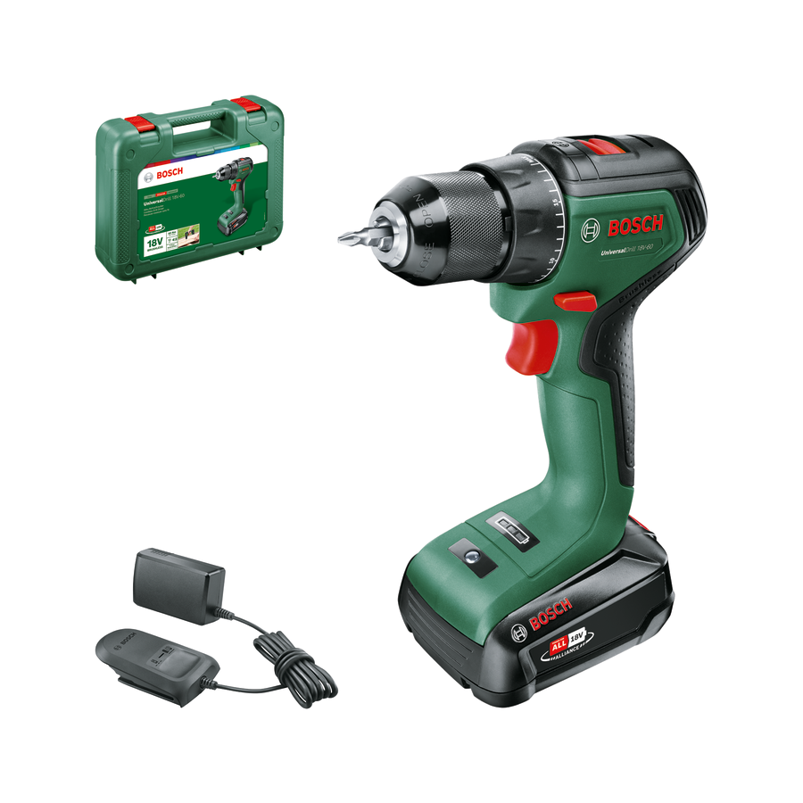 Bosch Akku-Bohrschrauber UniversalDrill 18V-60, inkl. 1x Akku