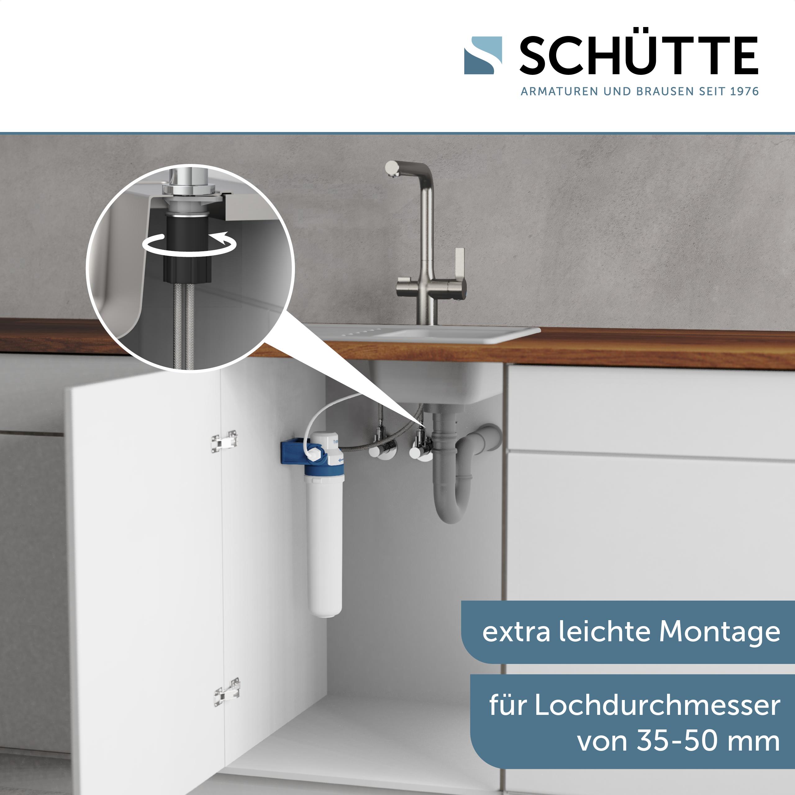 Schütte Trinkwasser-Spültischarmatur AQUASTAR PRO, Edelstahloptik, mit Filtersystem