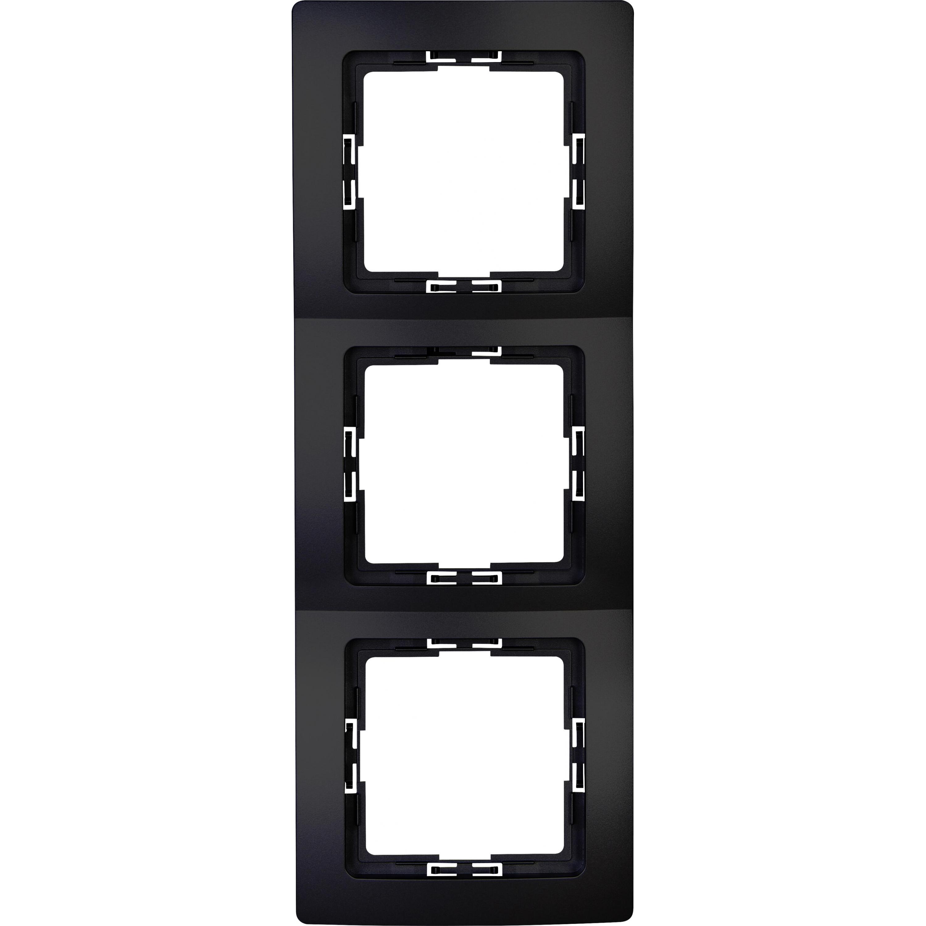 Kopp PARIS Abdeckrahmen 3-fach, schwarz matt Kopp PARIS Abdeckrahmen 3-fach, schwarz matt