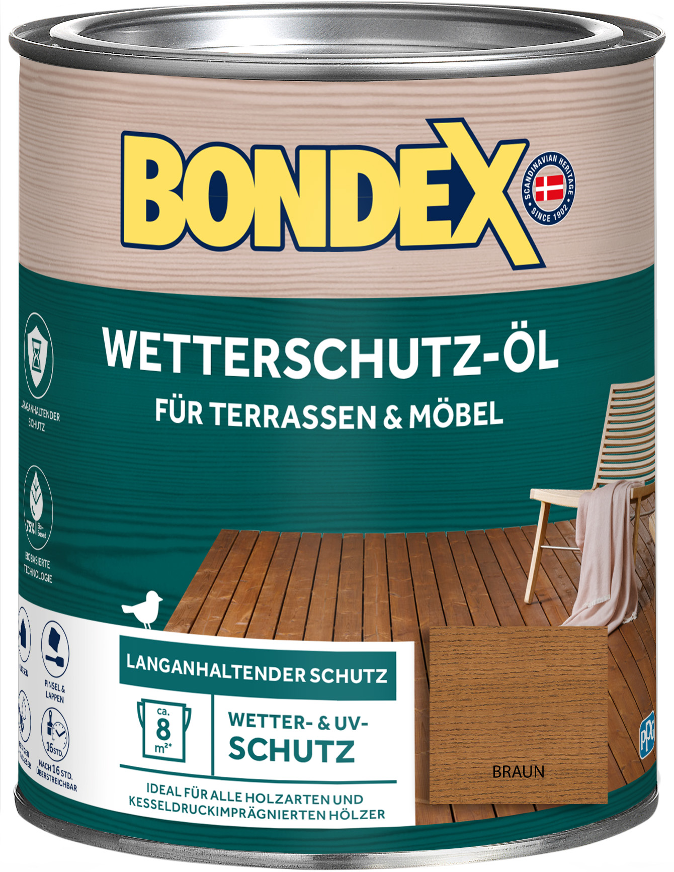 Bondex Wetterschutz-Öl, braun, 0,75 l Bondex Wetterschutz-Öl, braun, 0,75 l