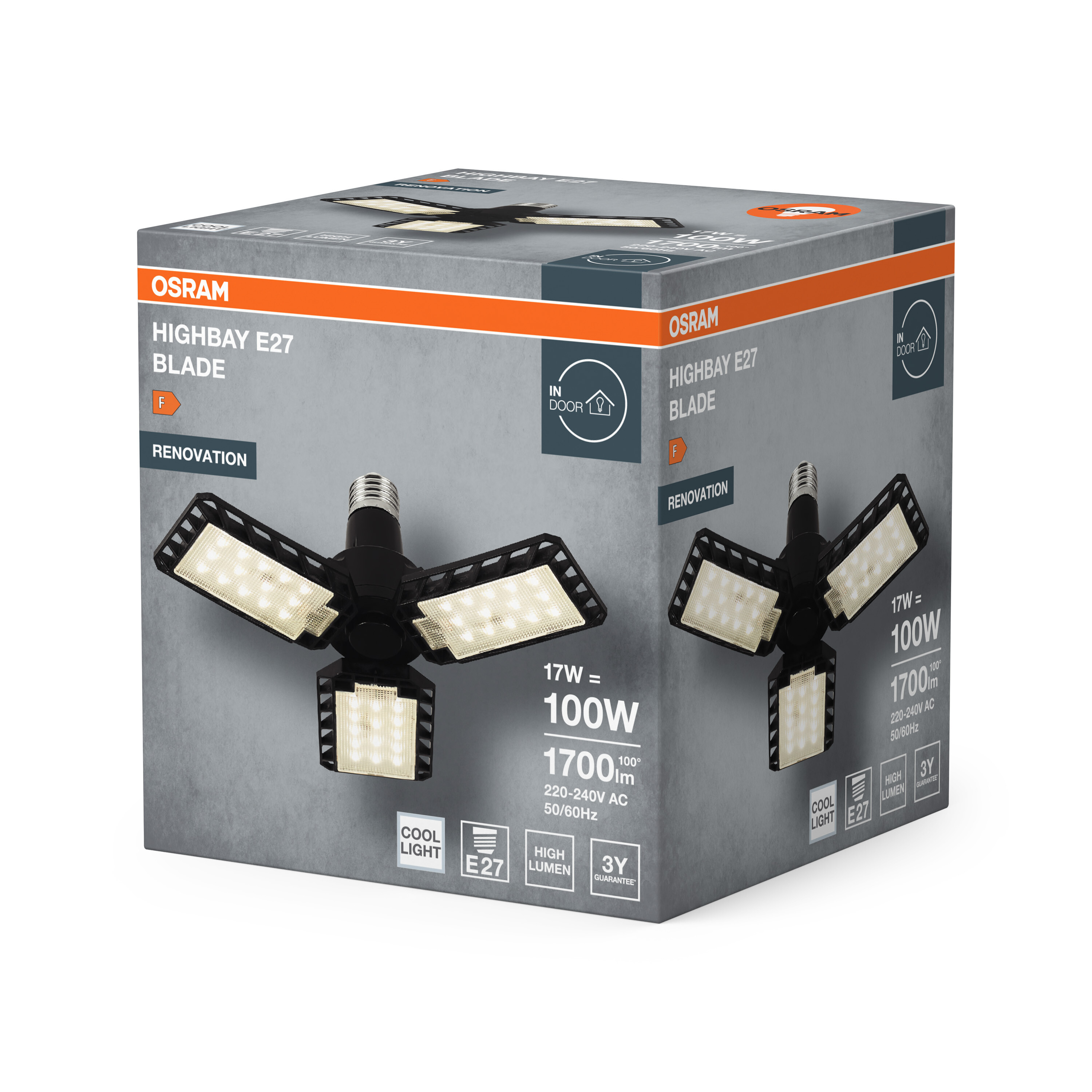 Osram Highbay Blade Deckenlampe mit Flügeln, E27, 17W