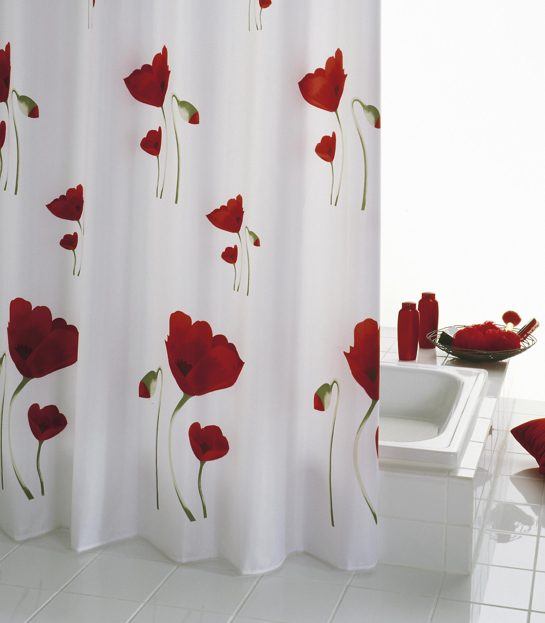 080110-2   TEXTIL-DUSCHVORHANG 180X200CM MOHN