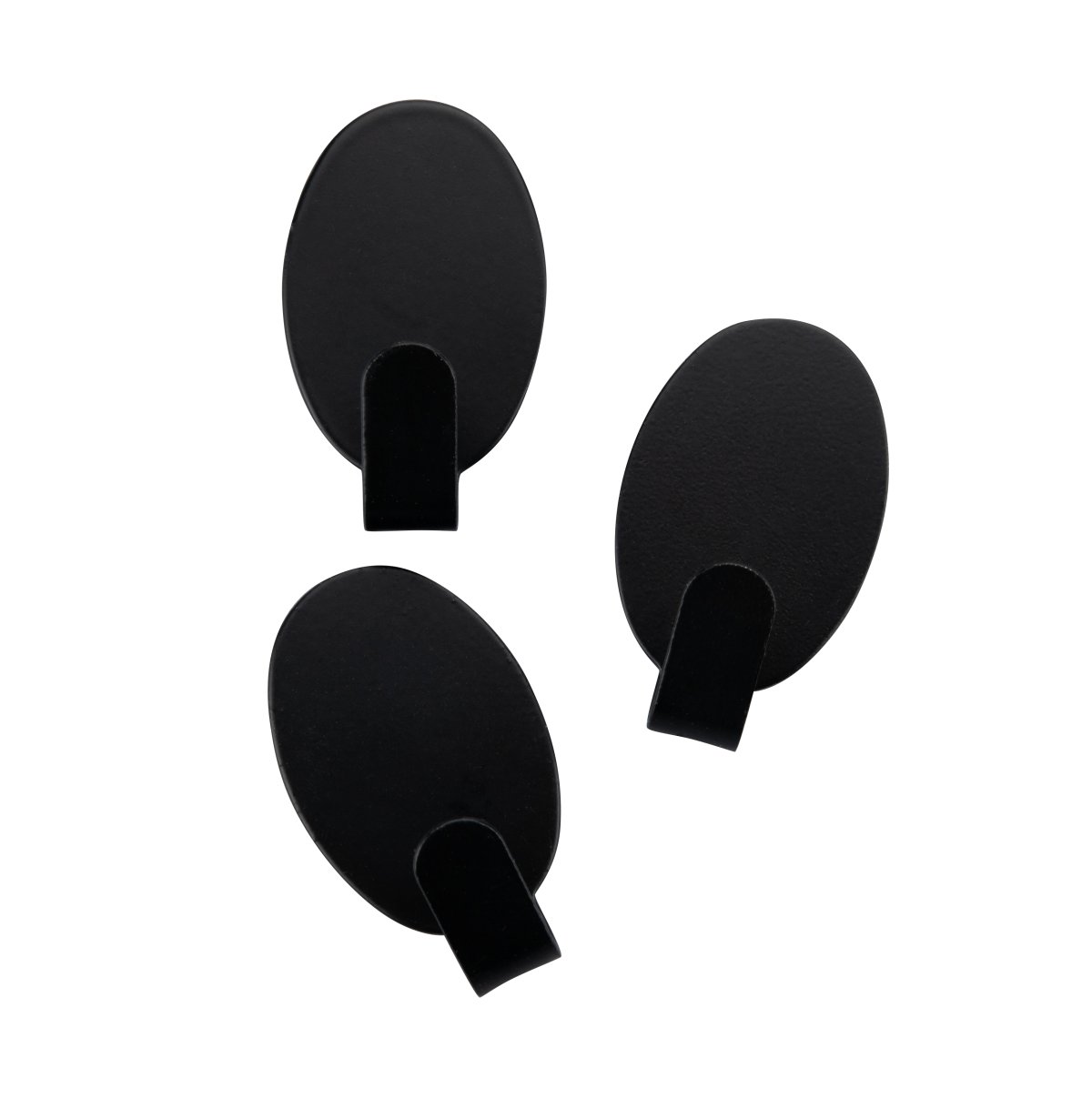 Fackelmann 3 Haken ELLIPSE 41 x 24 mm, schwarz