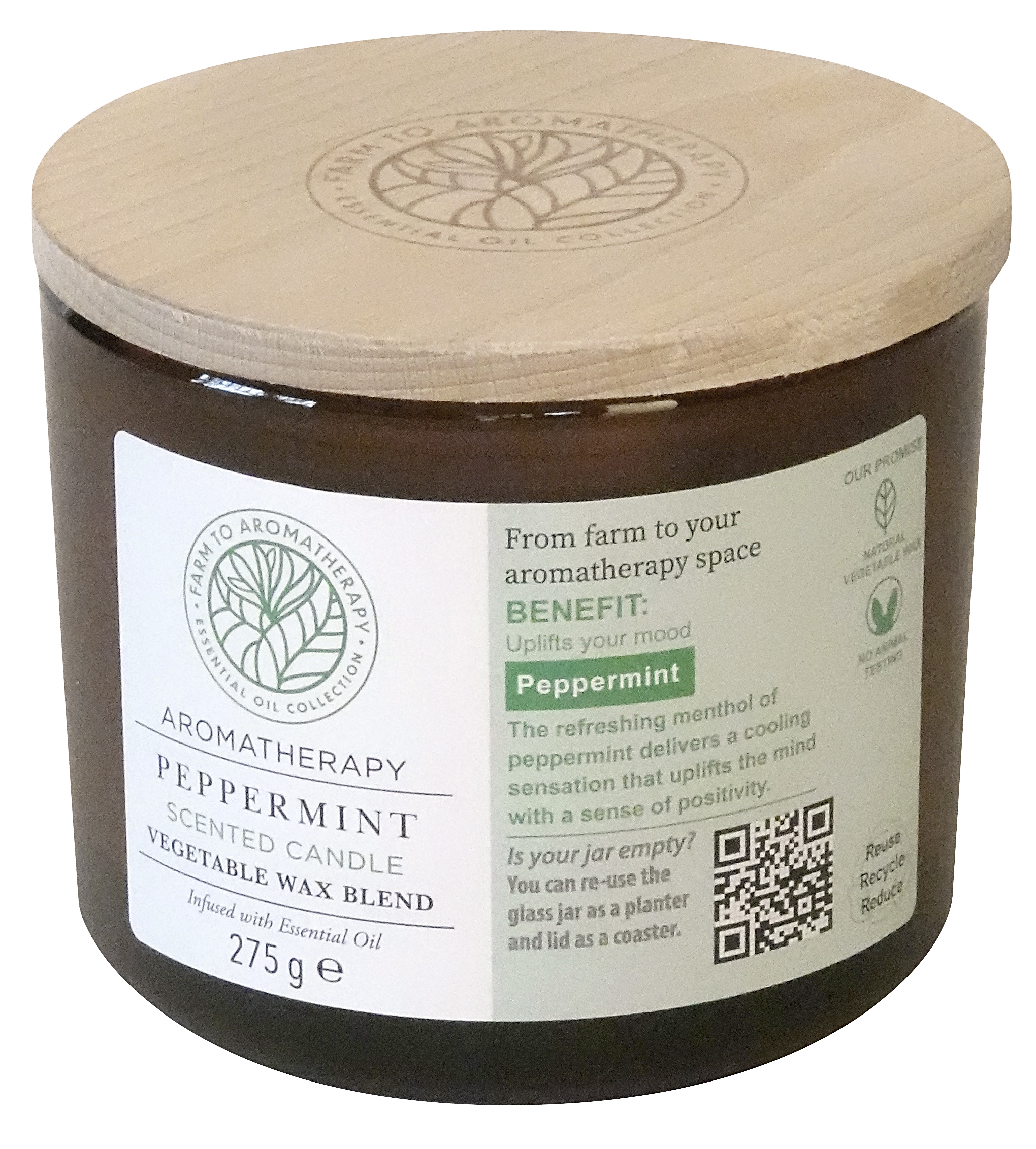 Gala Duftglas Aroma mit Holzdeckel, Peppermint Gala Duftglas Aroma mit Holzdeckel, Peppermint