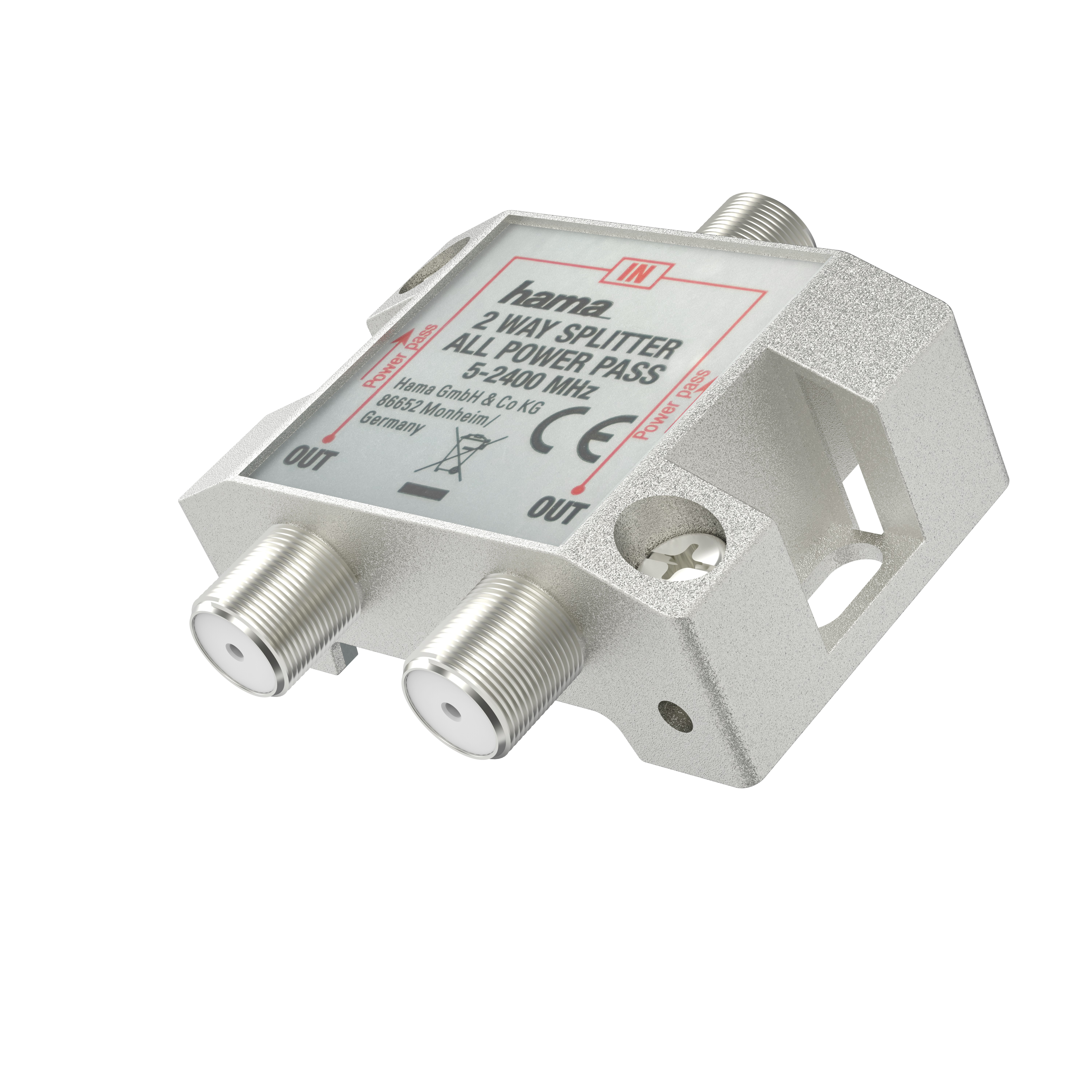 813006 Hama SAT-Verteiler, 2-fach, voll geschirmt