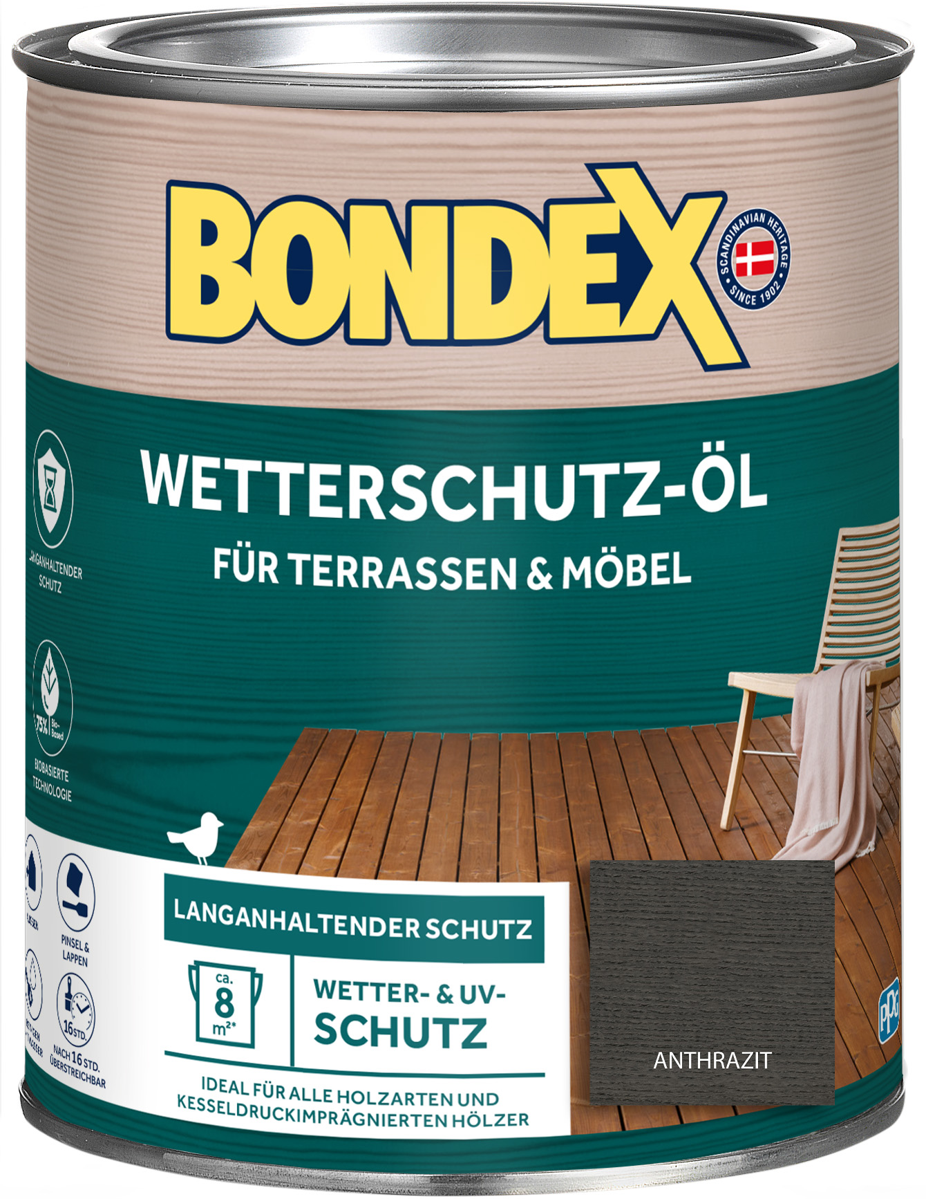 Bondex Wetterschutz-Öl, anthrazit, 0,75 l Bondex Wetterschutz-Öl, anthrazit, 0,75 l