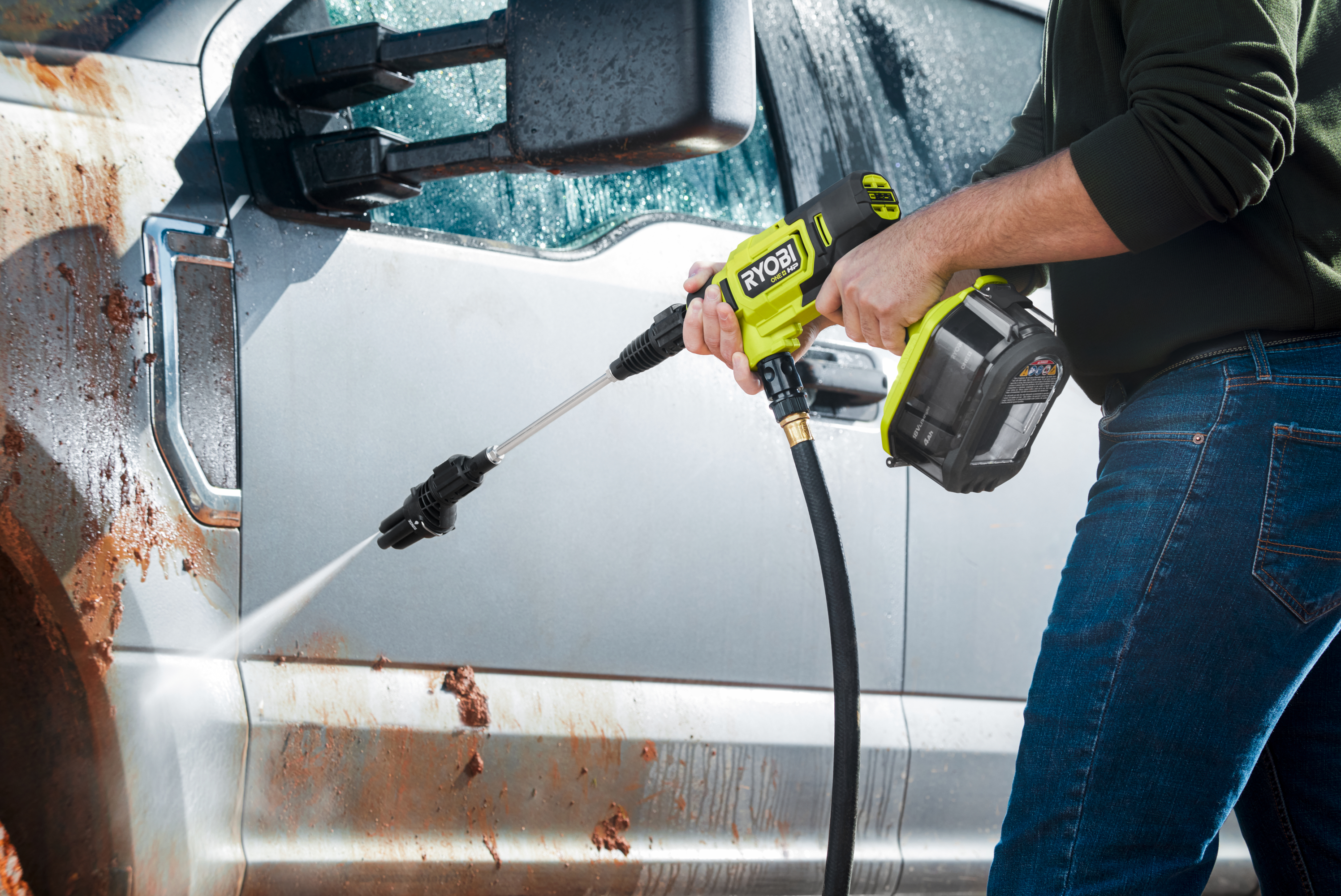 Ryobi 18 V ONE+ HP Brushless Akku-Mitteldruckreiniger RY18PWX41A-0, ohne Akku und Ladegerät