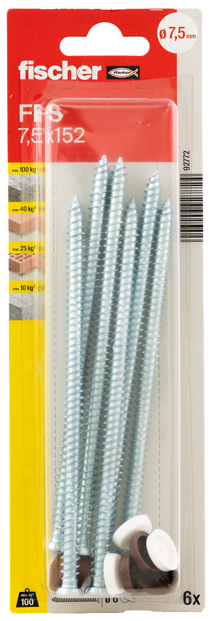 fischer Fensterrahmenschraube FFS 7,5 x 152 K (6) fischer Fensterrahmenschraube FFS 7,5 x 152 K (6)
