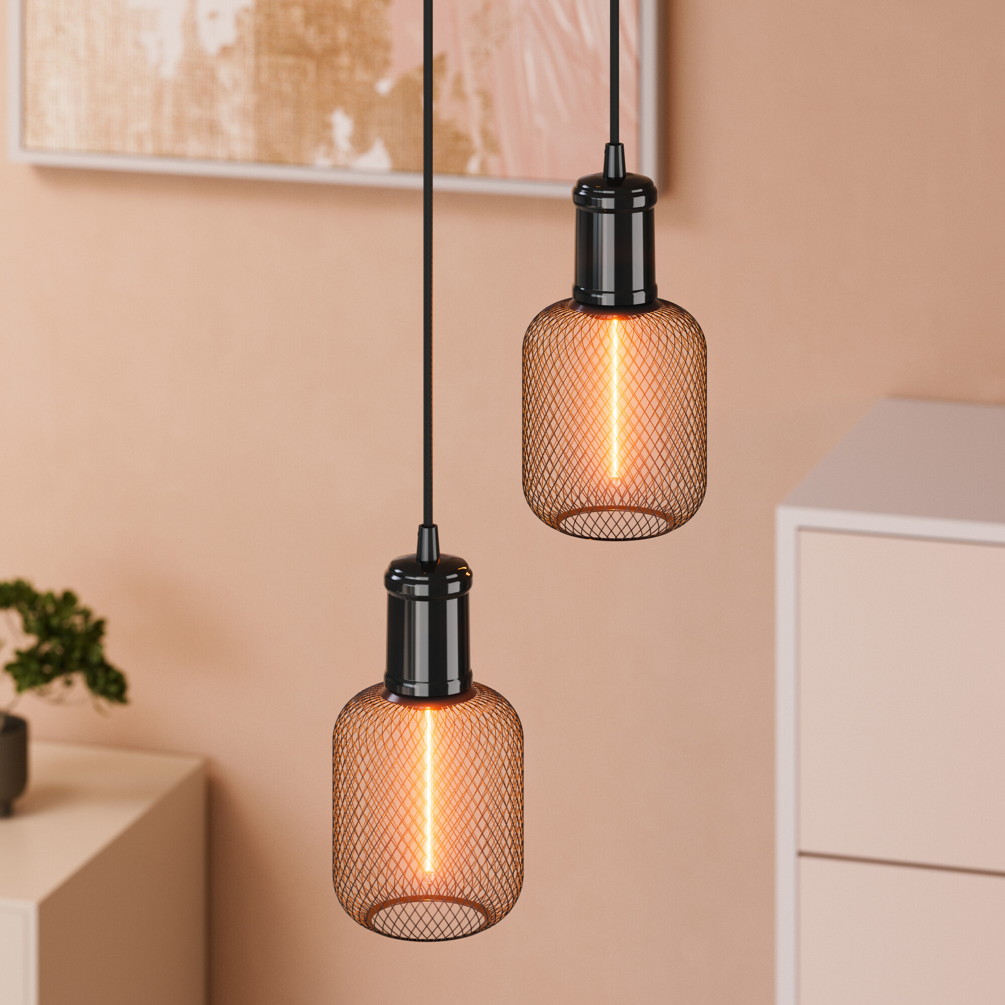 Osram LED Leuchte Quadrat, schwarz, warmweiß, E27