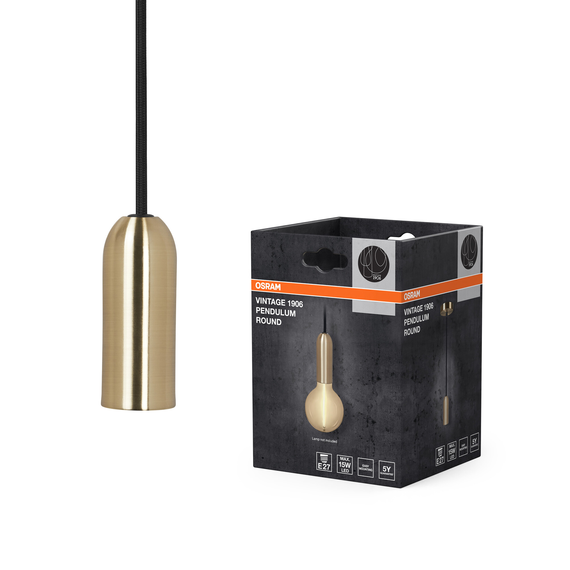 Osram Vintage 1906 Pendelleuchte Round, E27, gold