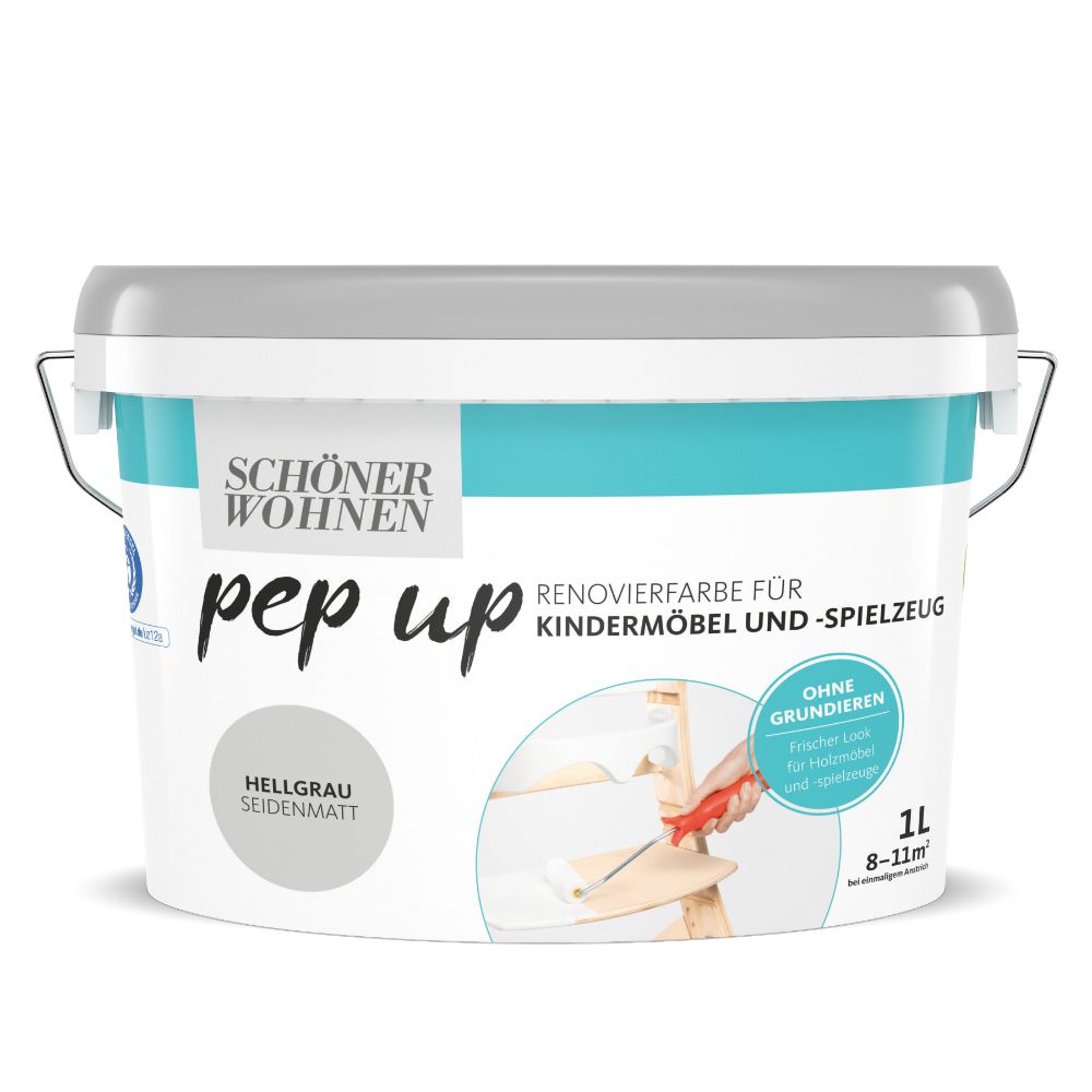 Schöner Wohnen pep up Kindermöbellack, grau, 1 L Schöner Wohnen pep up Kindermöbellack, grau, 1 L