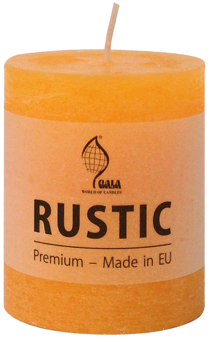 GALA STUMPENKERZE 68/80 RUSTIC, GOLDGELB