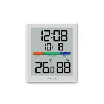 Hama Thermometer und Hygrometer "Paros", digital, für innen, Weiß Hama Thermometer und Hygrometer "Paros", digital, für innen, Weiß