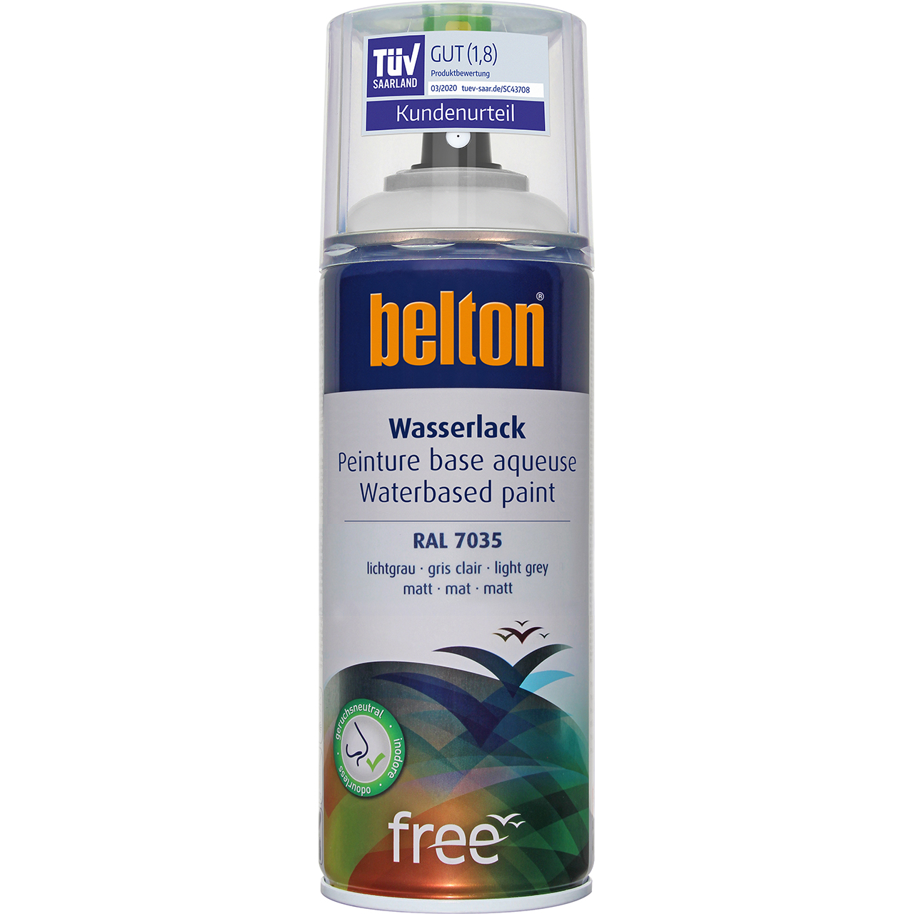 belton free Wasserlack lichtgrau matt, 400ml