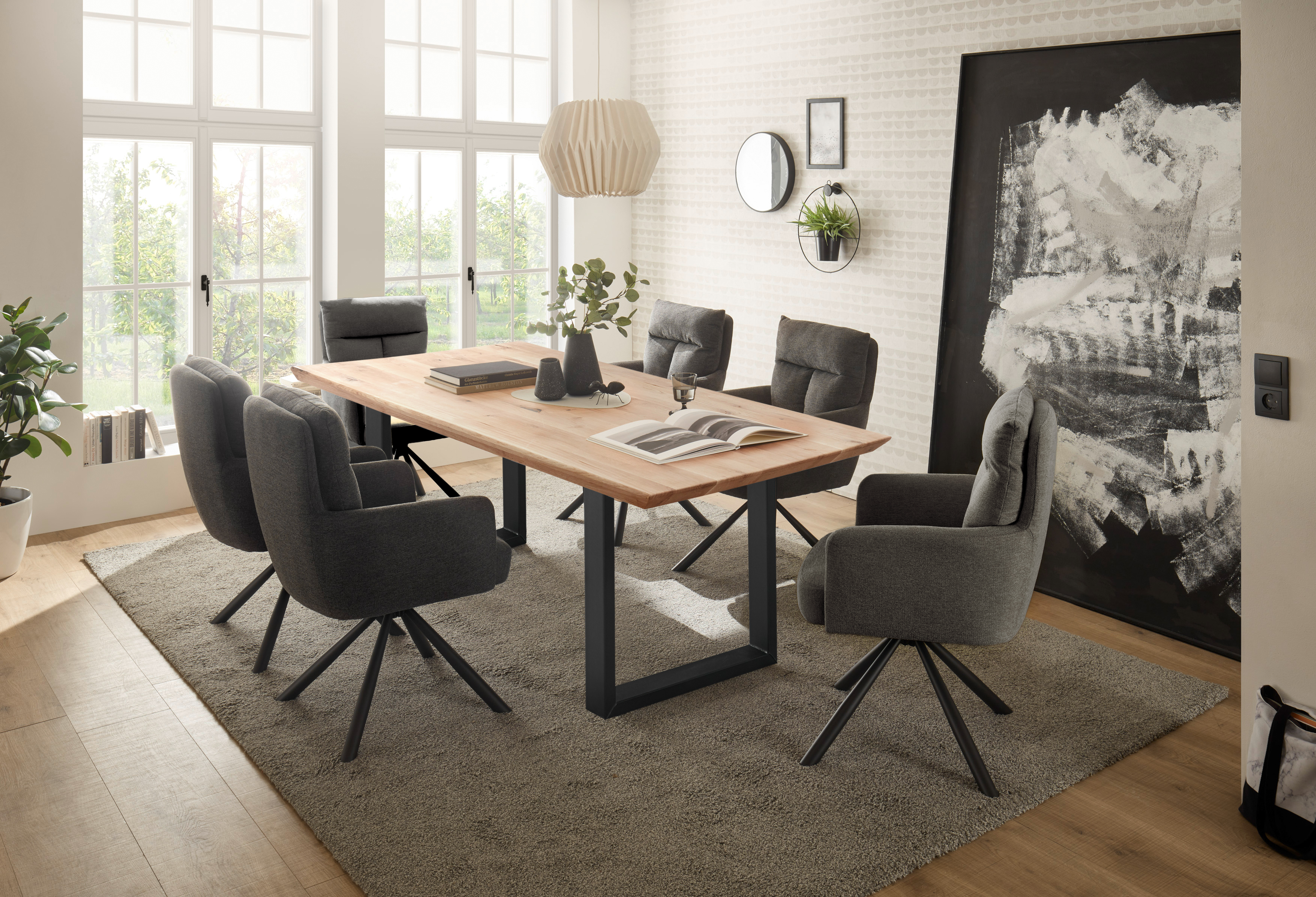 Stolkom Armlehnstuhl Sofia mit Strukturstoffbezug, grau Stolkom Armlehnstuhl Sofia mit Strukturstoffbezug, grau