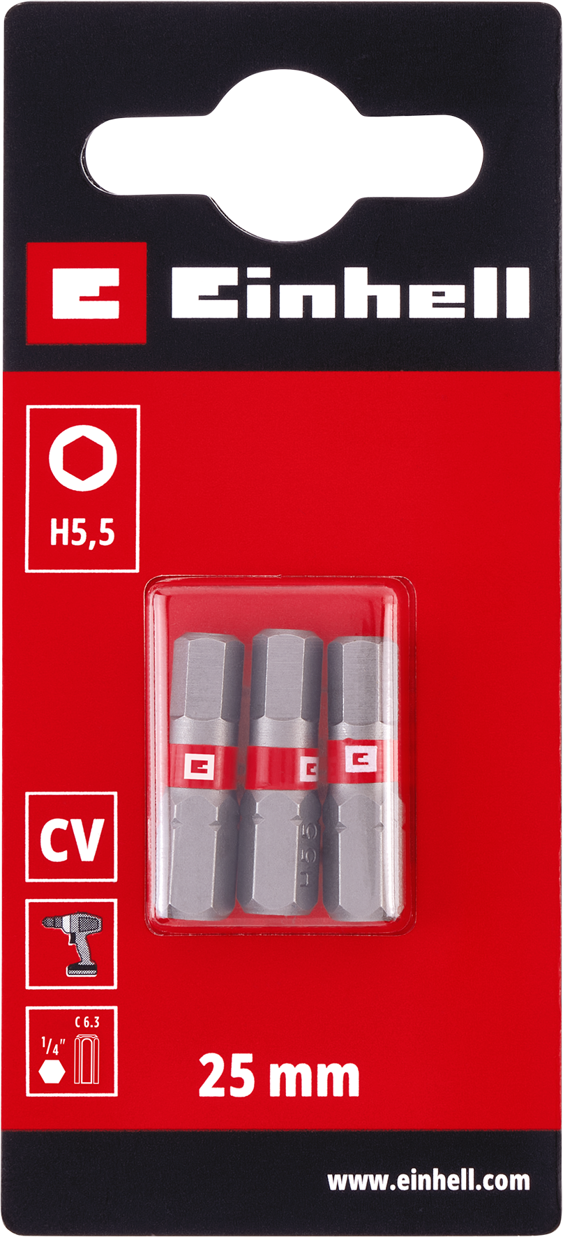Einhell Standard-Bits, 25 mm, H5,5
