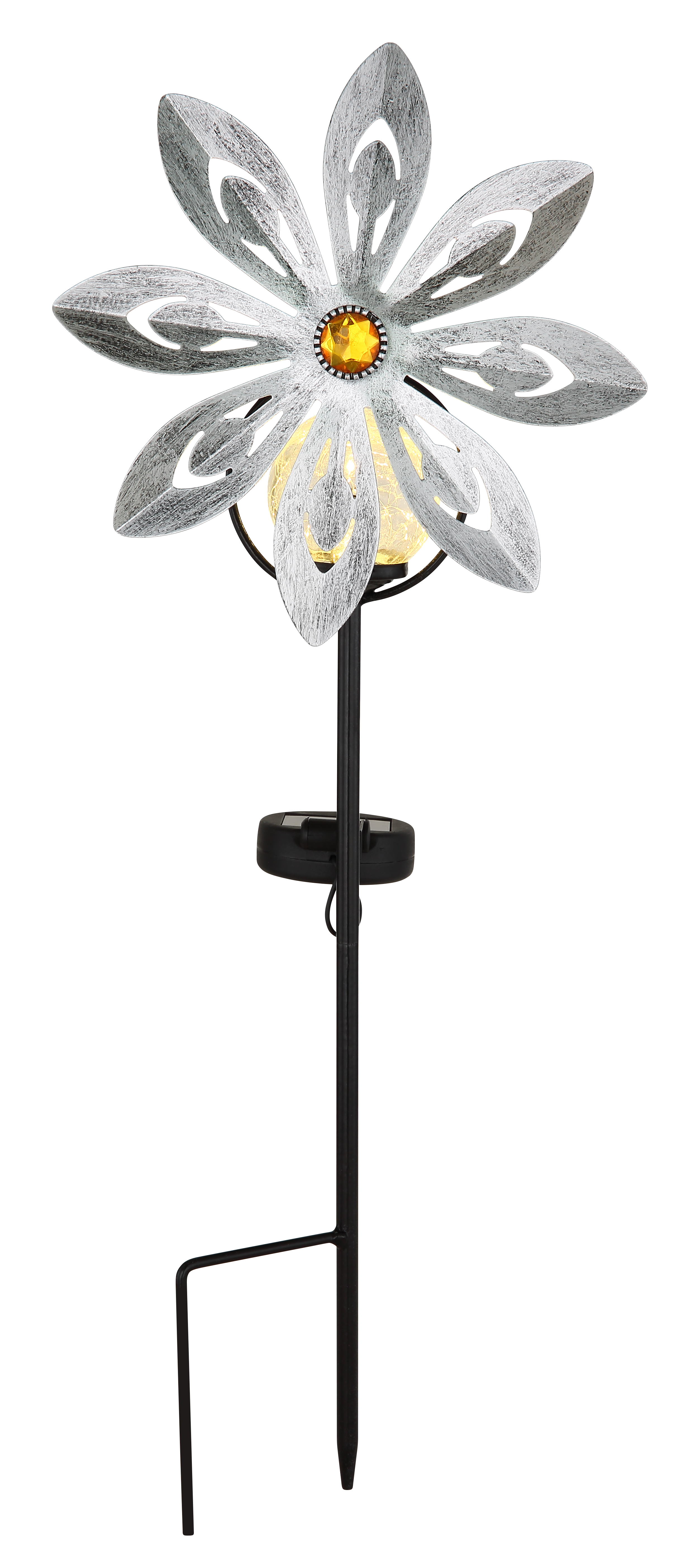 Globo Solarleuchte Metall silbergrau, 1xLED Globo Solarleuchte Metall silbergrau, 1xLED