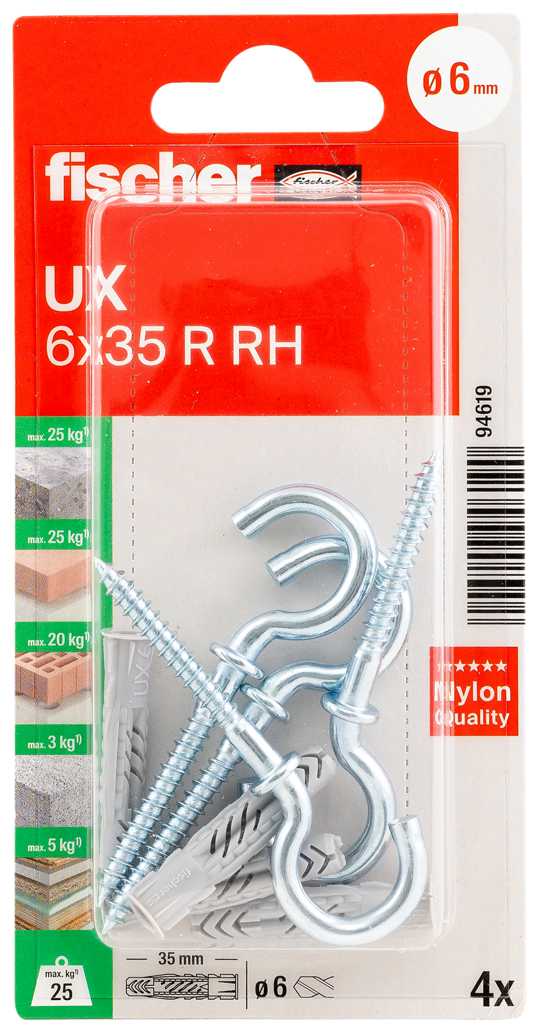 fischer Universaldübel UX 6 x 35 RH K (4)
