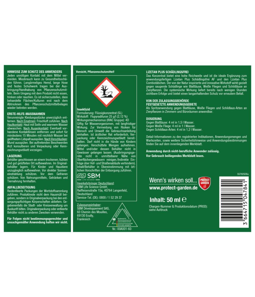 Protect Garden Lizetan Plus Schädlingsfrei, 50 ml Protect Garden Lizetan Plus Schädlingsfrei, 50 ml