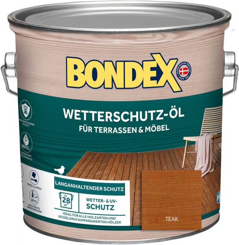 Bondex Wetterschutz-Öl, teak, 2,5 l Bondex Wetterschutz-Öl, teak, 2,5 l