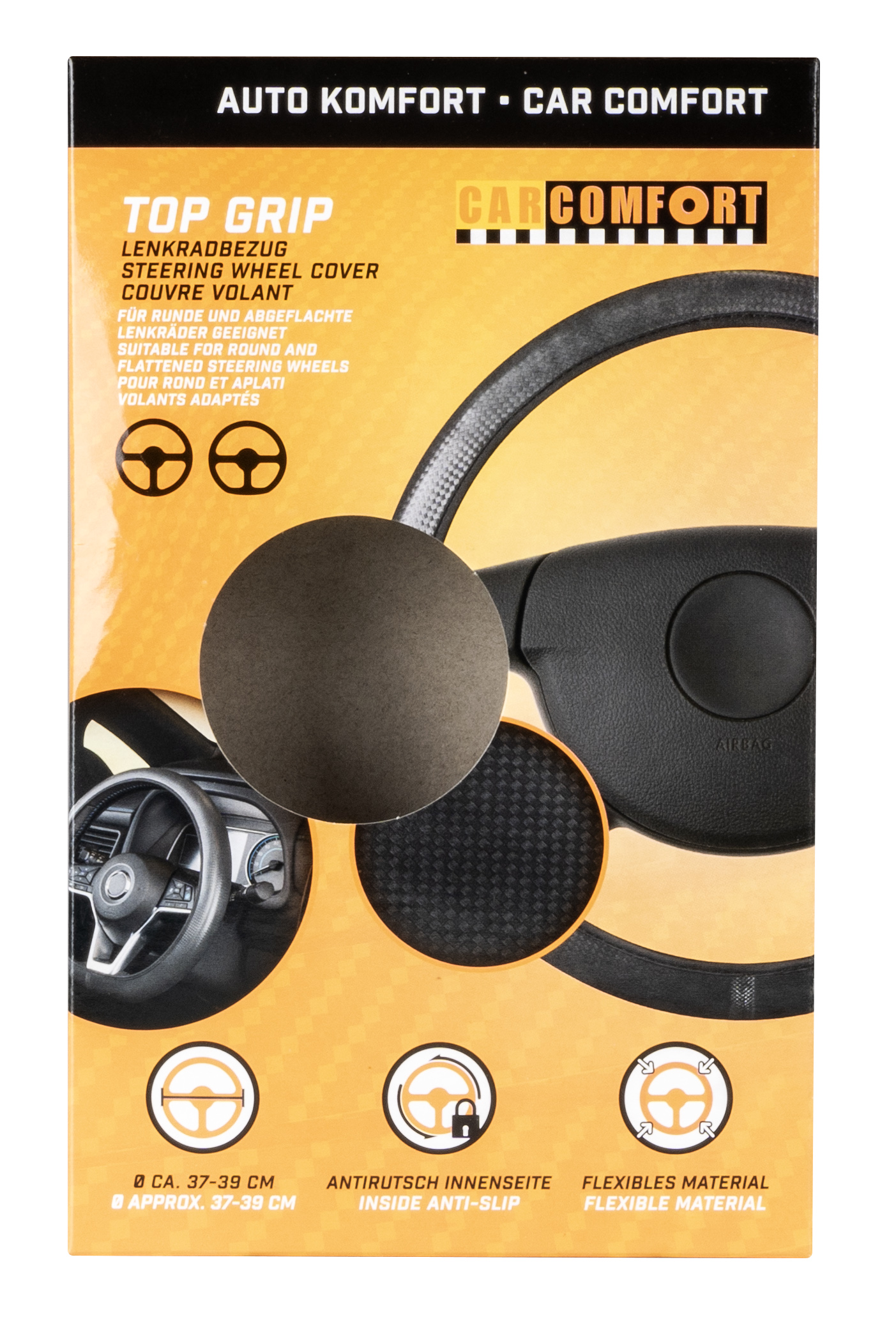 CarComfort Lenkradhülle Top Grip, schwarz CarComfort Lenkradhülle Top Grip, schwarz