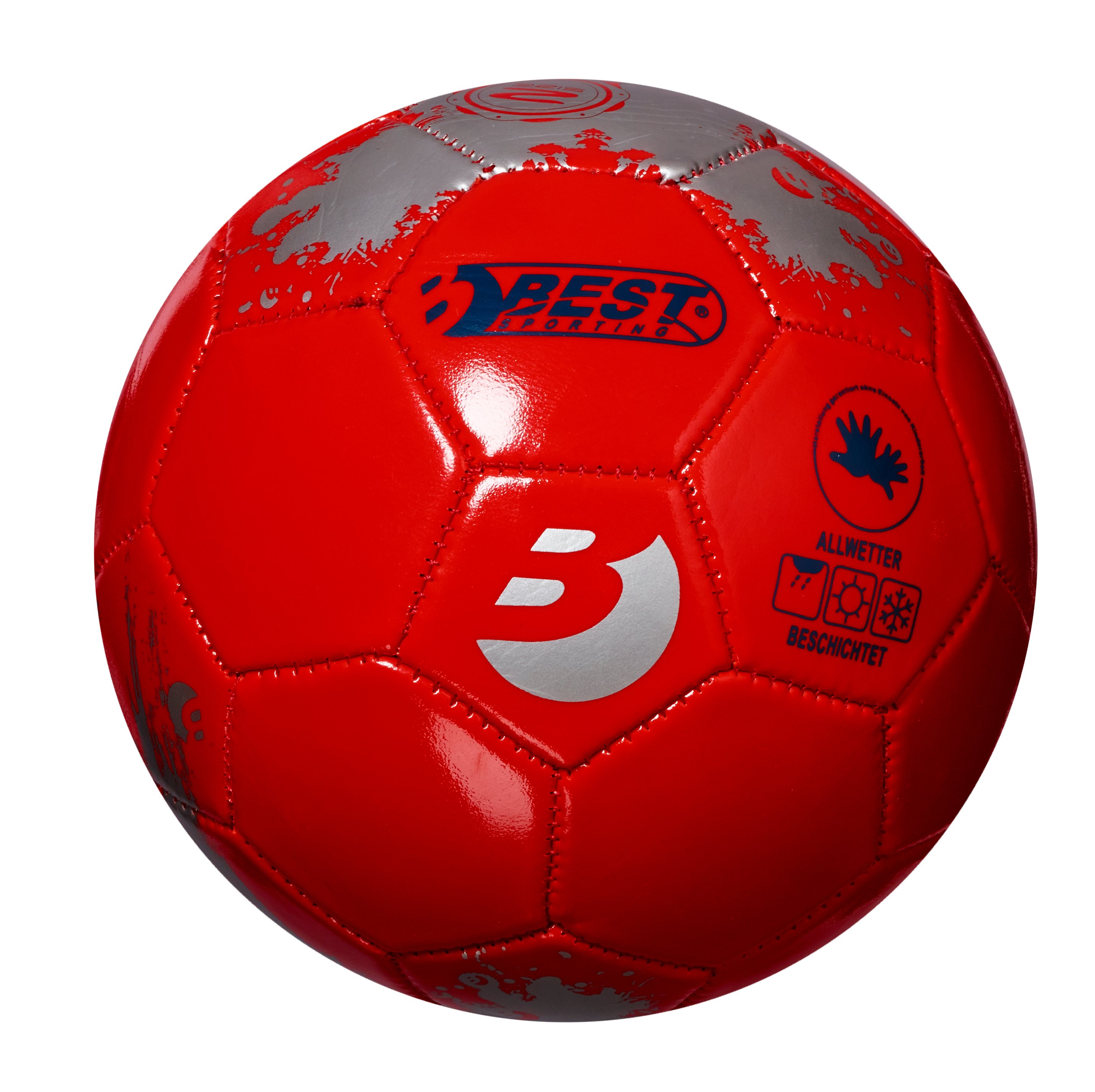 554750 Best Mini-Fußball, rot/silber