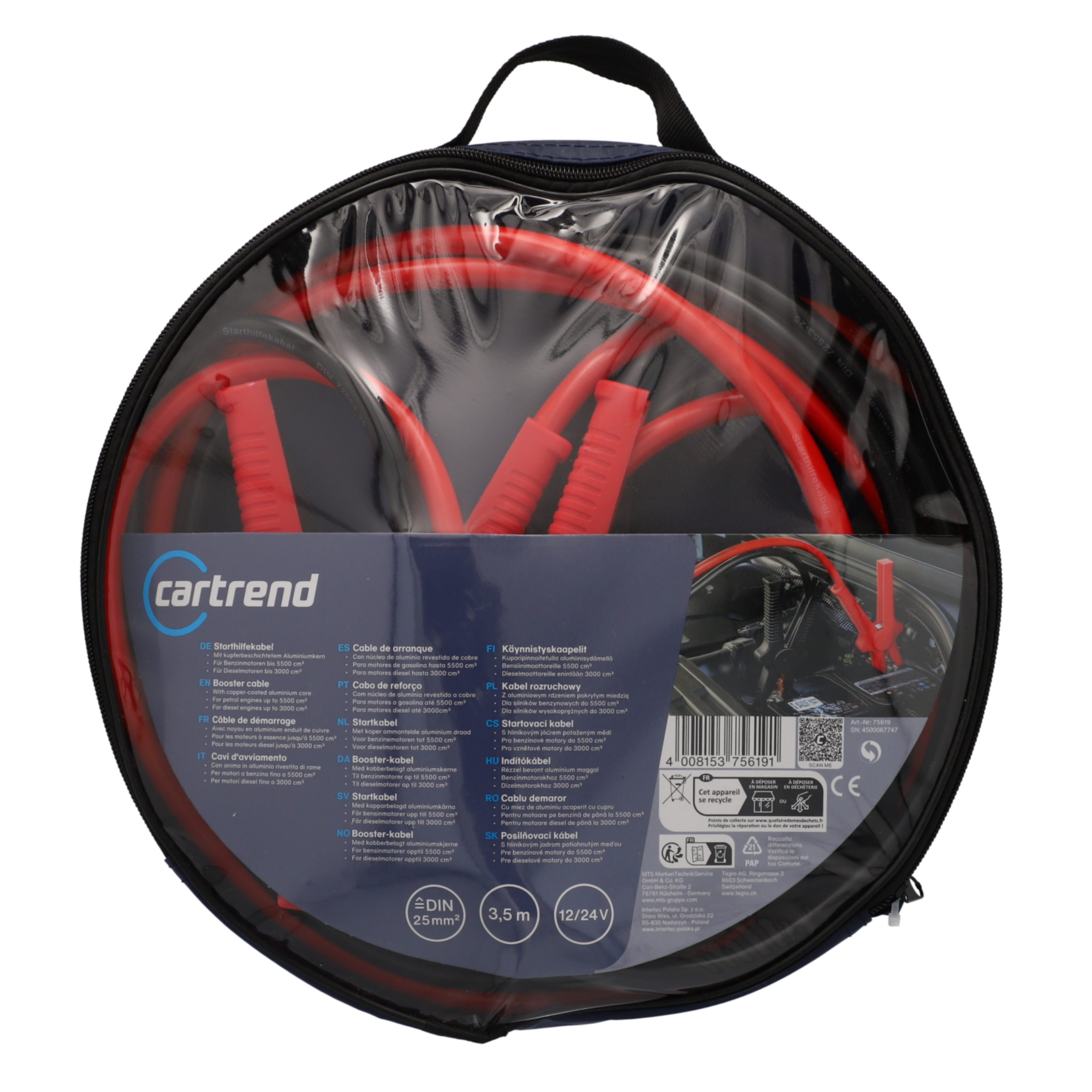 Cartrend Starthilfekabel Alu-Cu DIN25 350Amp