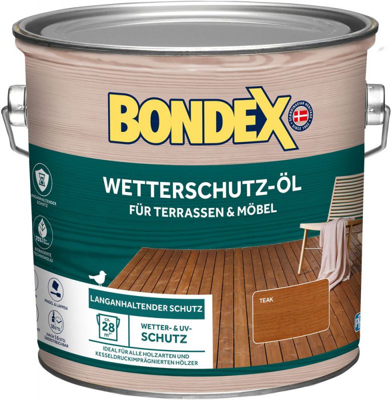Bondex Wetterschutz-Öl, teak, 2,5 l Bondex Wetterschutz-Öl, teak, 2,5 l