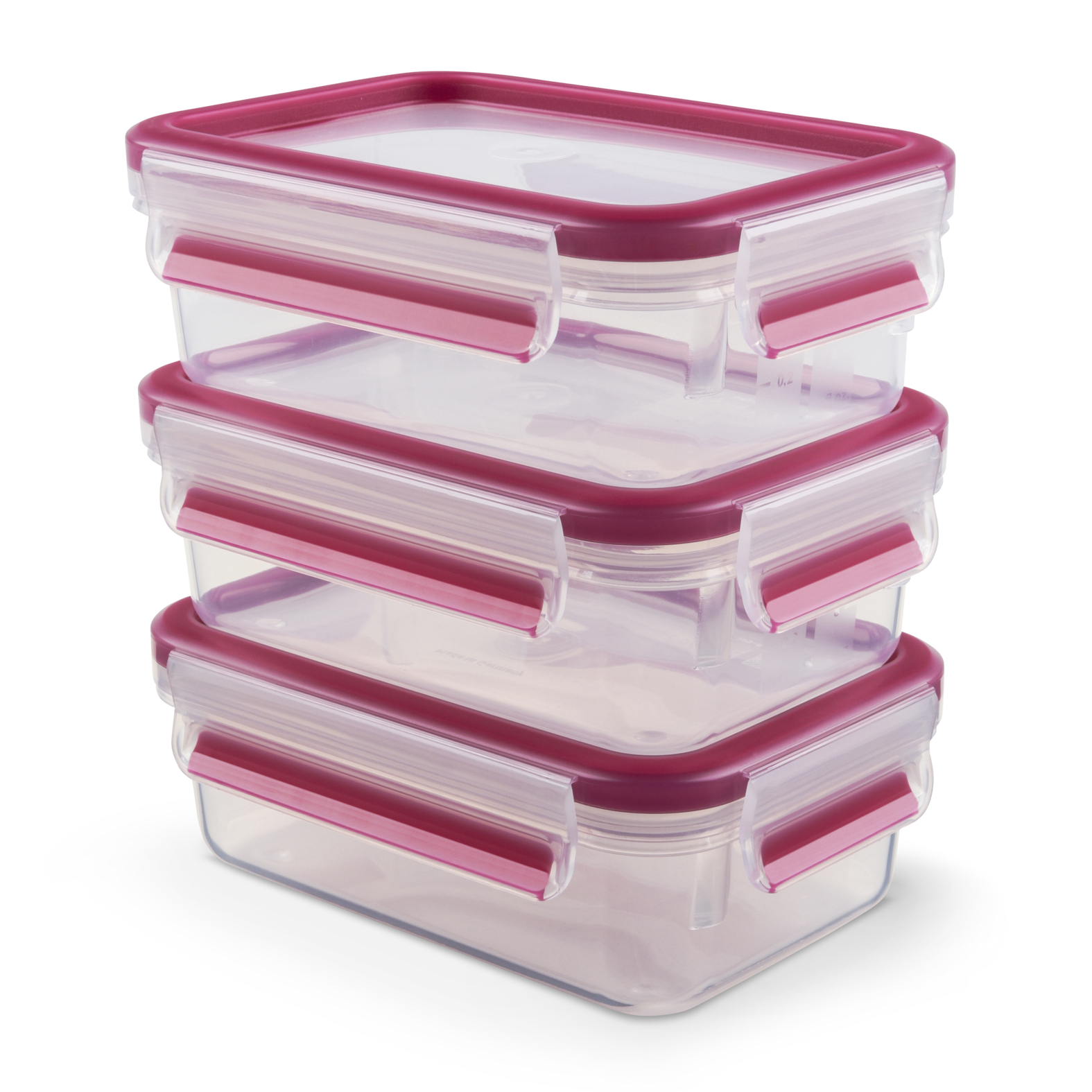 EMSA Clip & Close Frischhaltedosen-Set, 3 x 0,55 L, himbeer EMSA Clip & Close Frischhaltedosen-Set, 3 x 0,55 L, himbeer