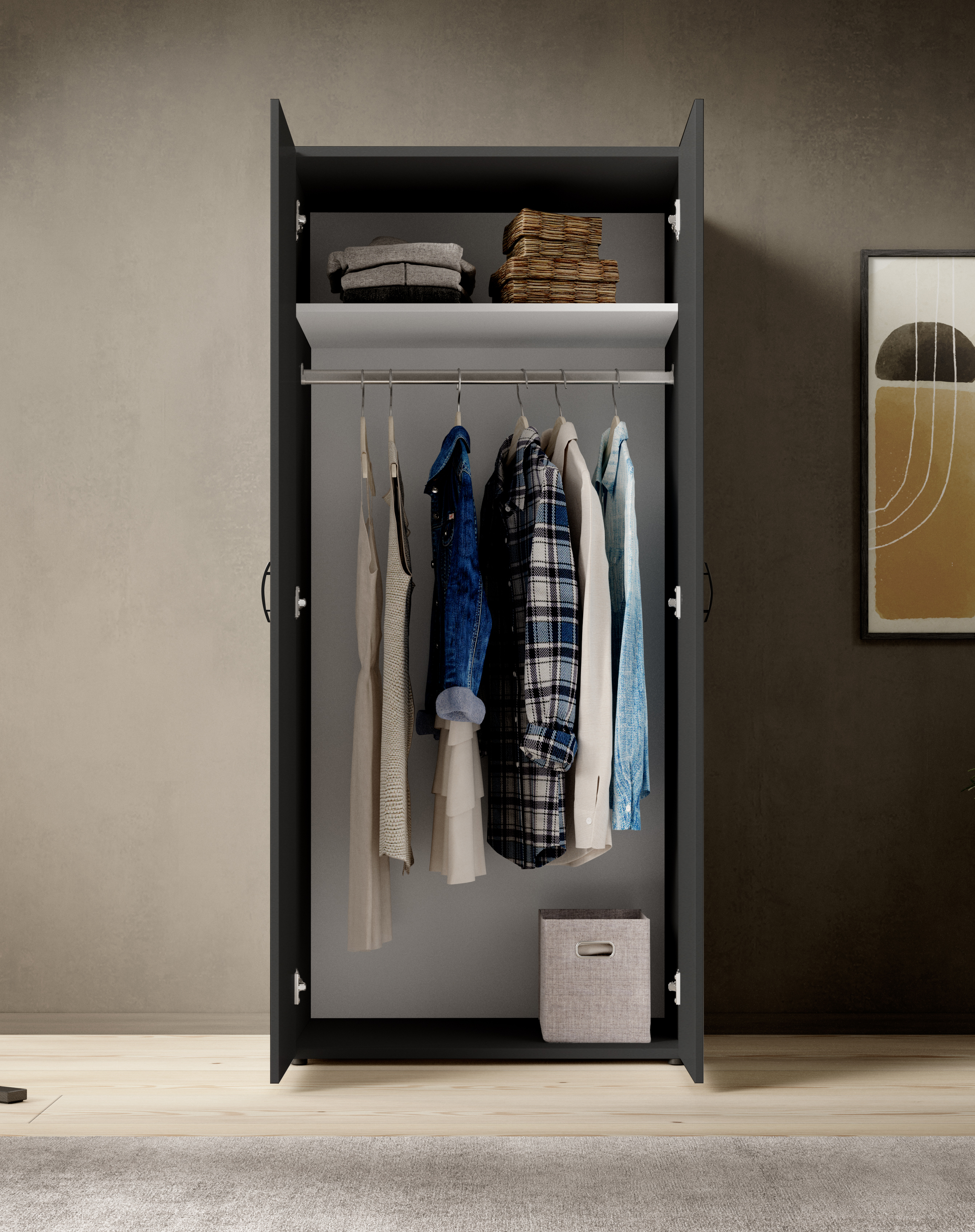 Pol-Power Drehtürenschrank Joe/Base 3, graphit