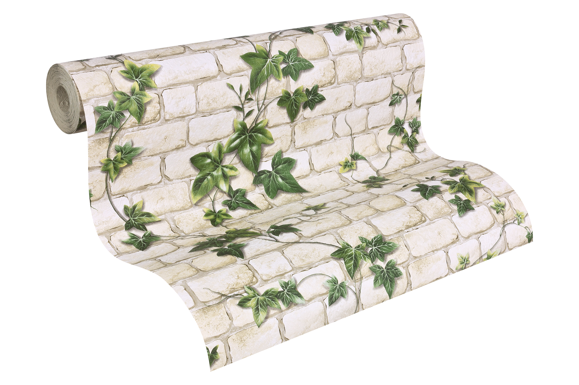 A.S. Création Vliestapete, steinmauer beige grün mit efeu – naturmotiv tapete im landhausstil A.S. Création Vliestapete, steinmauer beige grün mit efeu – naturmotiv tapete im landhausstil