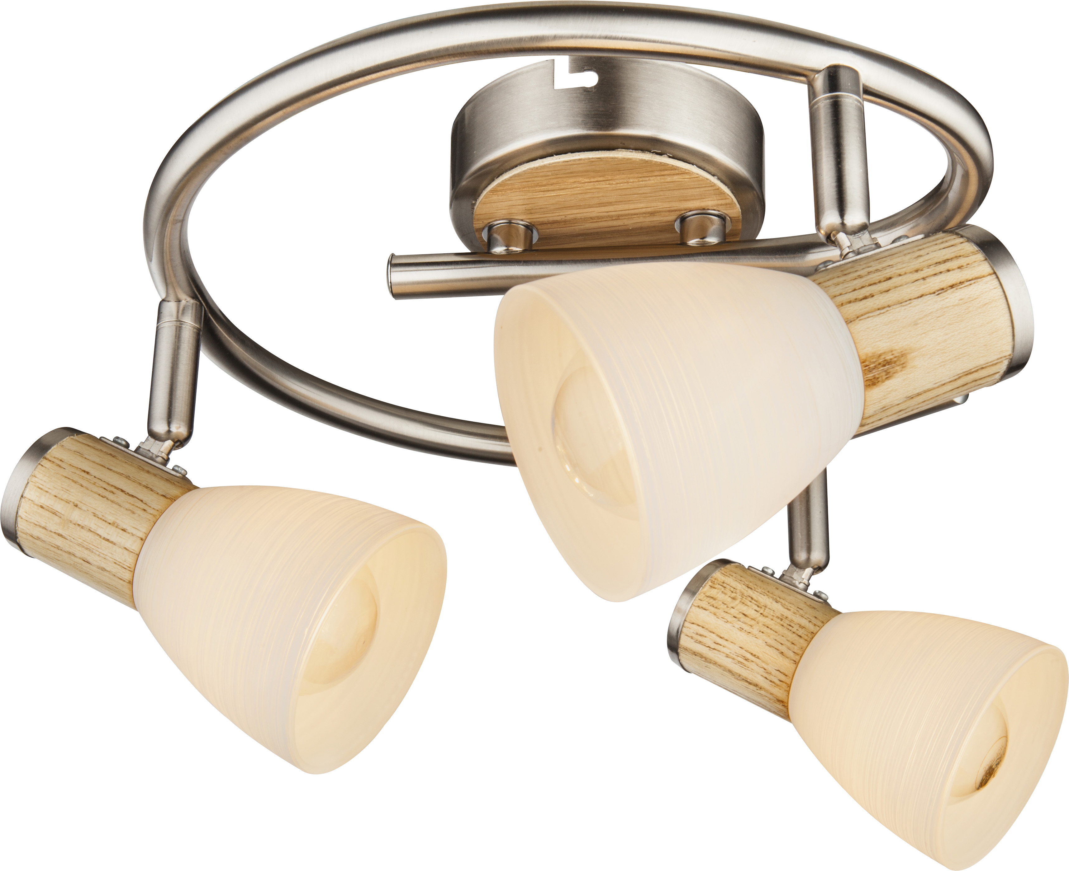 GLOBO STRAHLER 3XE14 NICKEL HOLZ GLAS