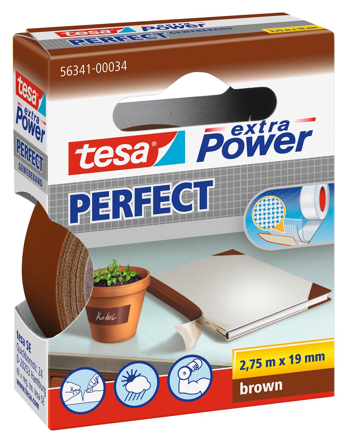 tesa_nart-563410003403_LI400_left tesa extra Power Perfect Gewebeband, braun, 2,75 m