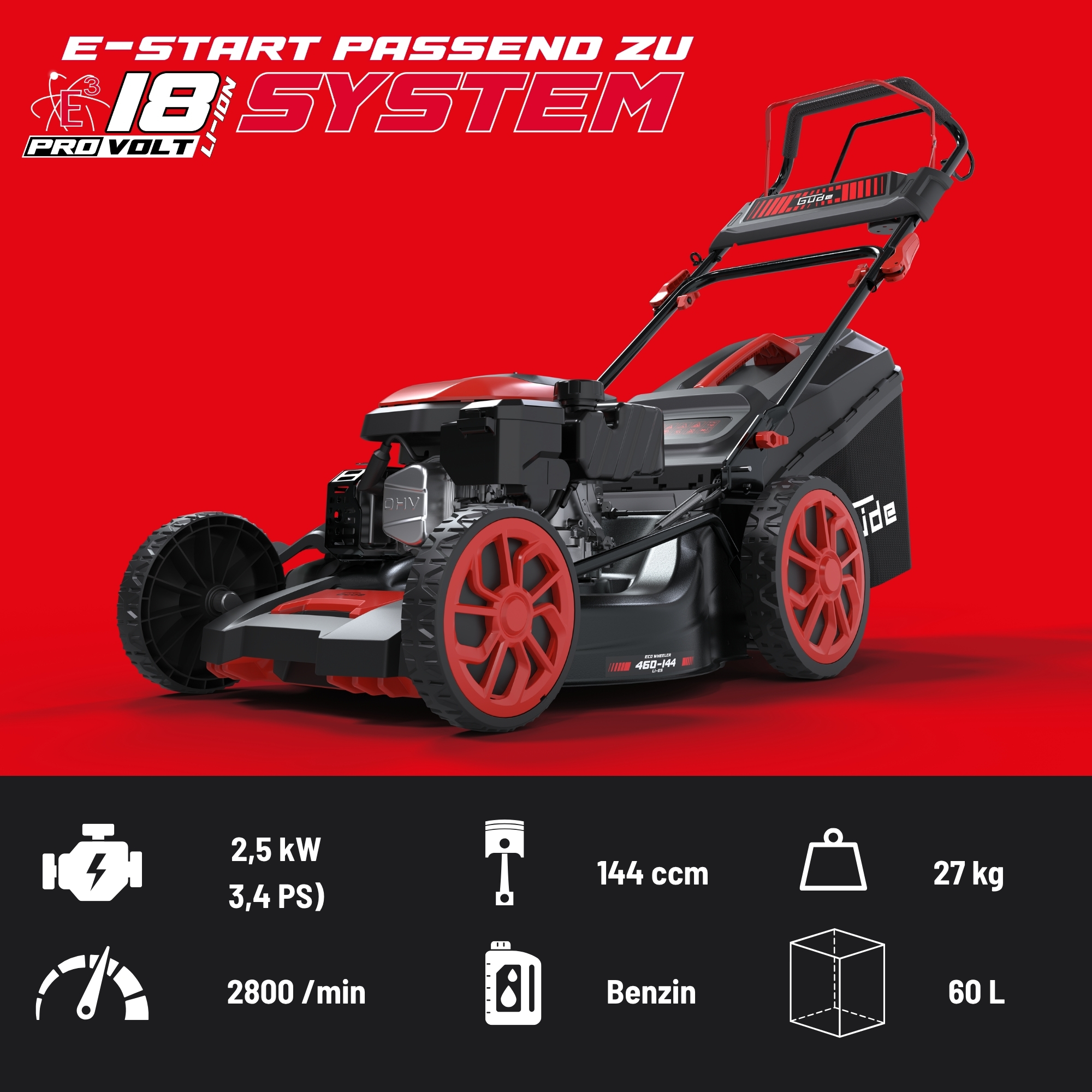 Güde Benzin-Rasenmäher Eco Wheeler EW 460-144 LI-ES