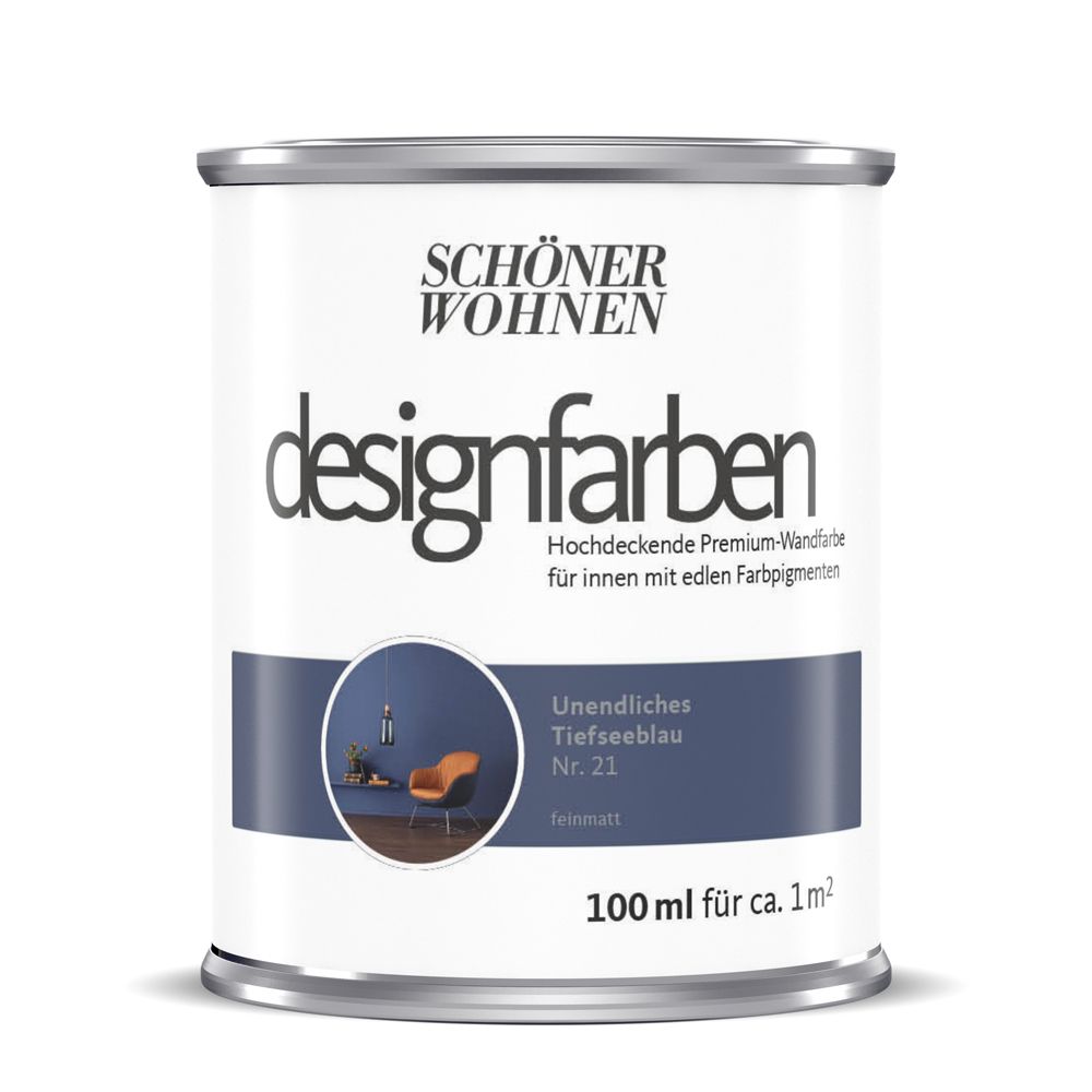 Schöner Wohnen Designfarbe, unendliches tiefseeblau, 100 ml
