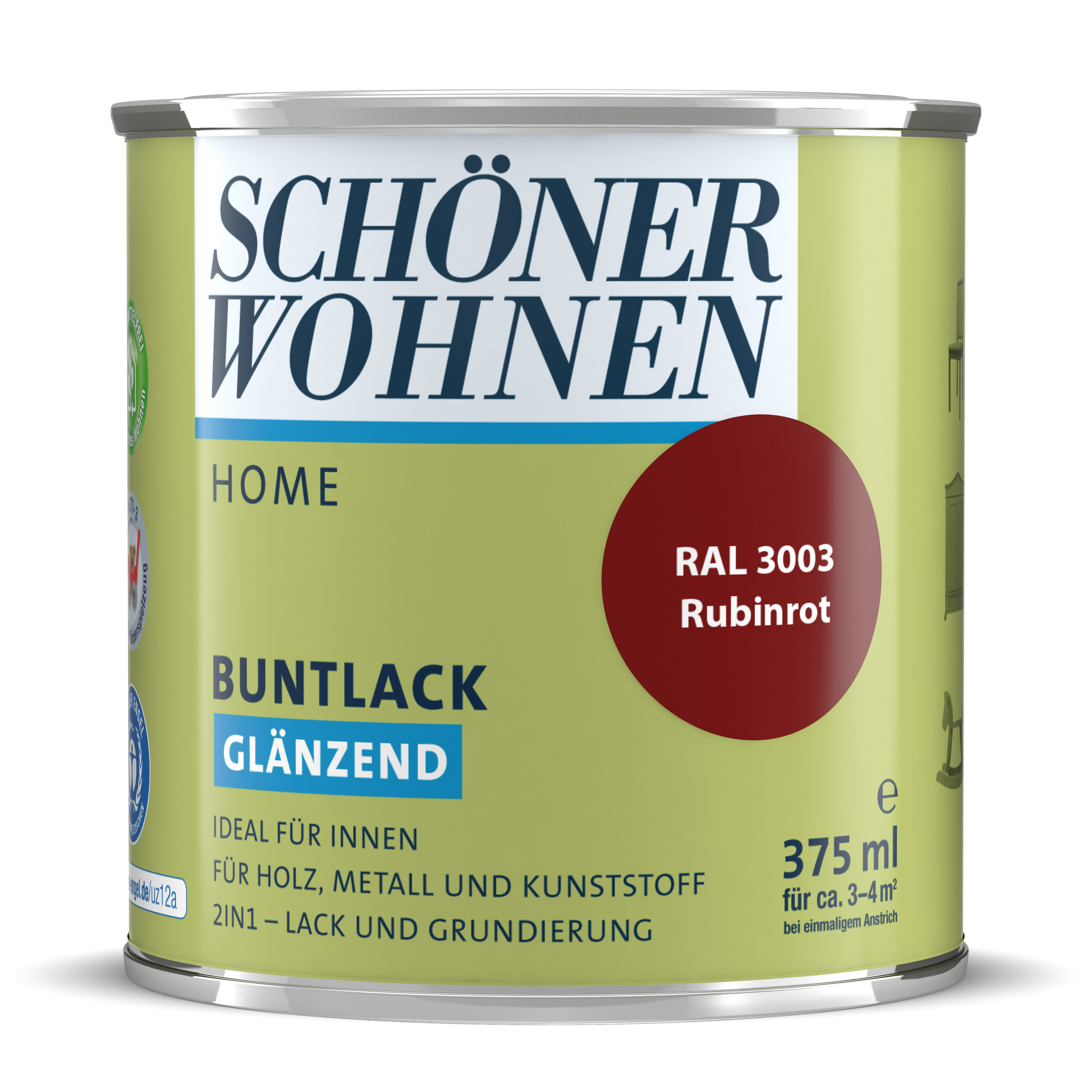 SW_2448-0375-3003 Schöner Wohnen Home Buntlack, glänzend, rubinrot