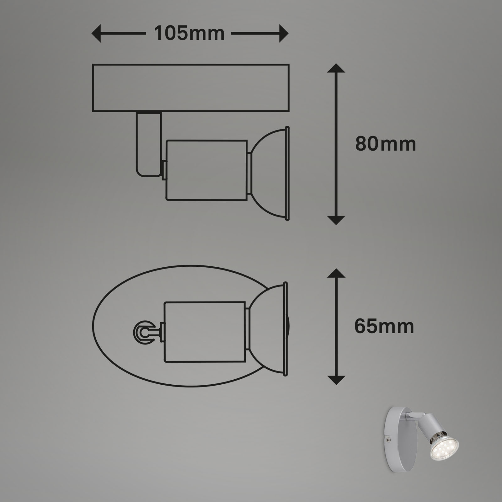 Briloner Wandleuchte, Titan, 1-flammig