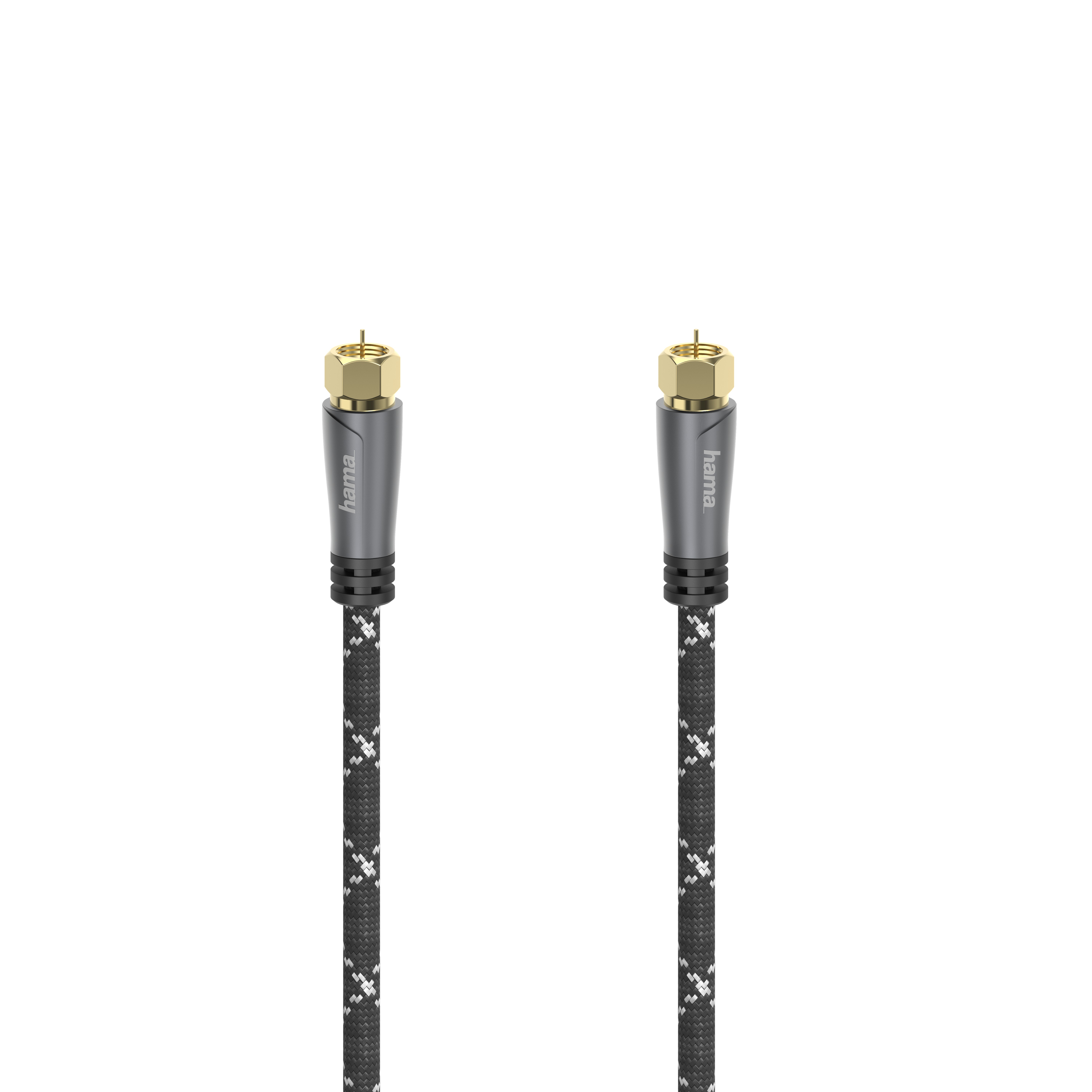 Hama SAT-Anschlusskabel, F-Stecker, Metall, 1,5M