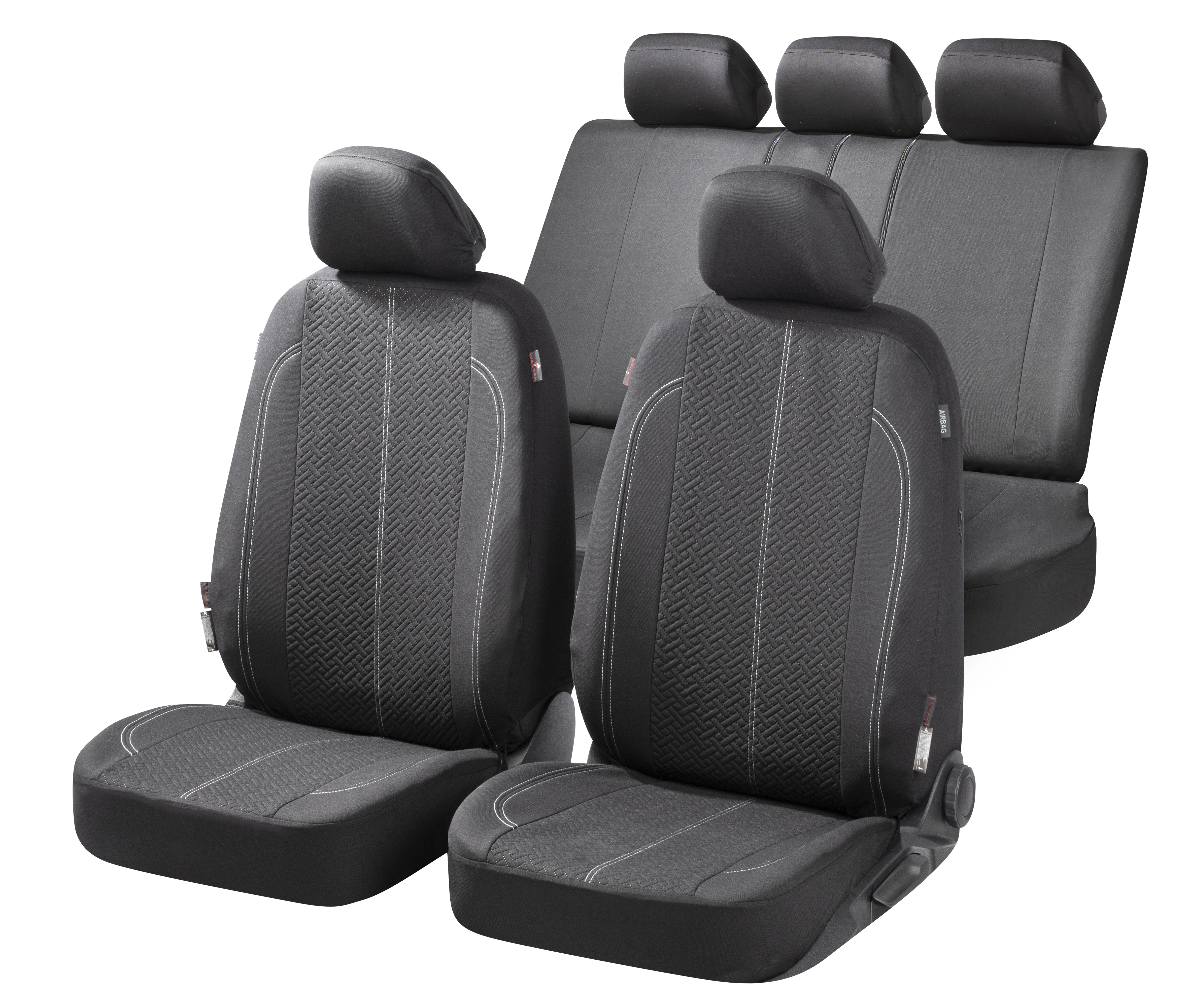 Walser Autositzbezug Tratto, schwarz 2VS 2-teilig 5NS 1RS 5-teilig Walser Autositzbezug Tratto, schwarz 2VS 2-teilig 5NS 1RS 5-teilig