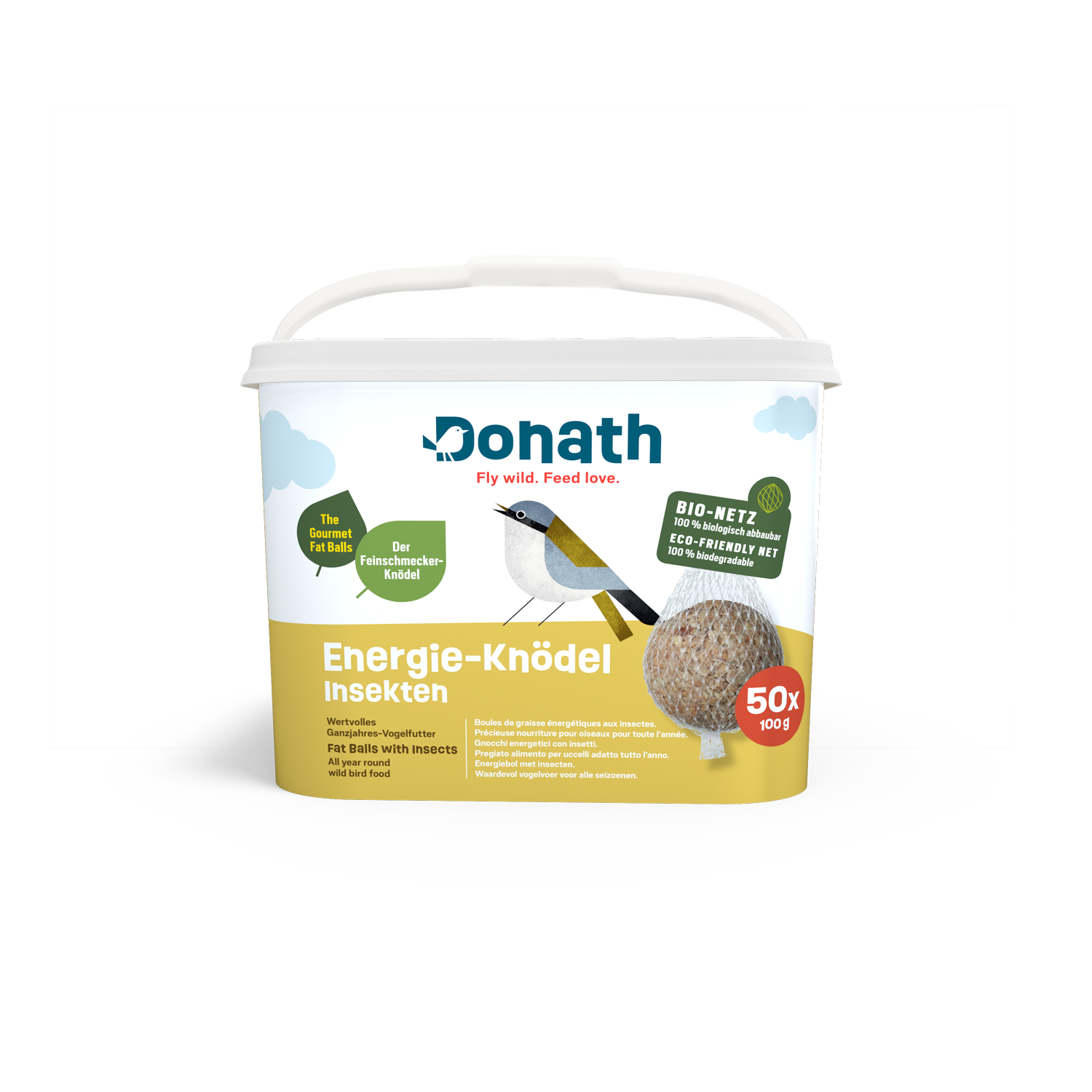 Donath Energie-Knödel -Insekten- Im Bio-Netz, 50 x 100 g Donath Energie-Knödel -Insekten- Im Bio-Netz, 50 x 100 g