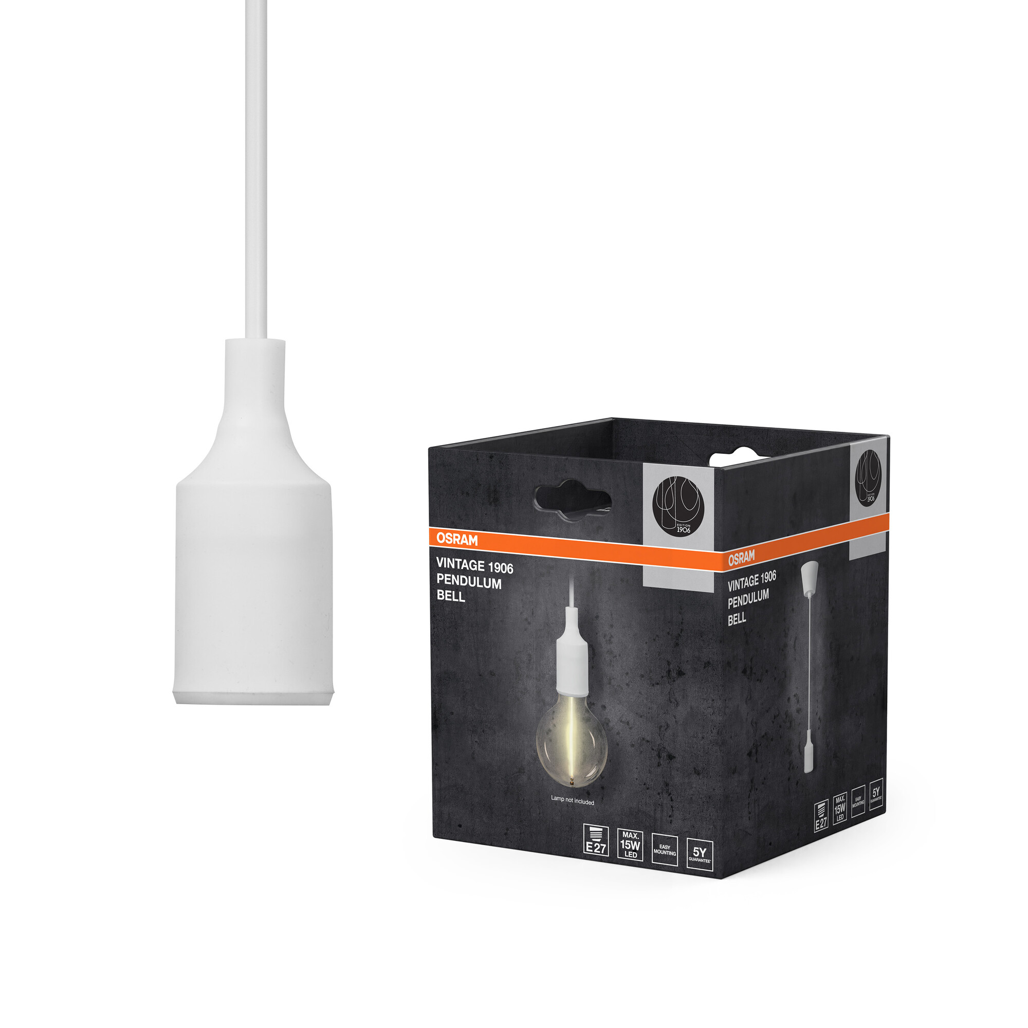 Osram Vintage 1906 Pendelleuchte Bell E27, weiß