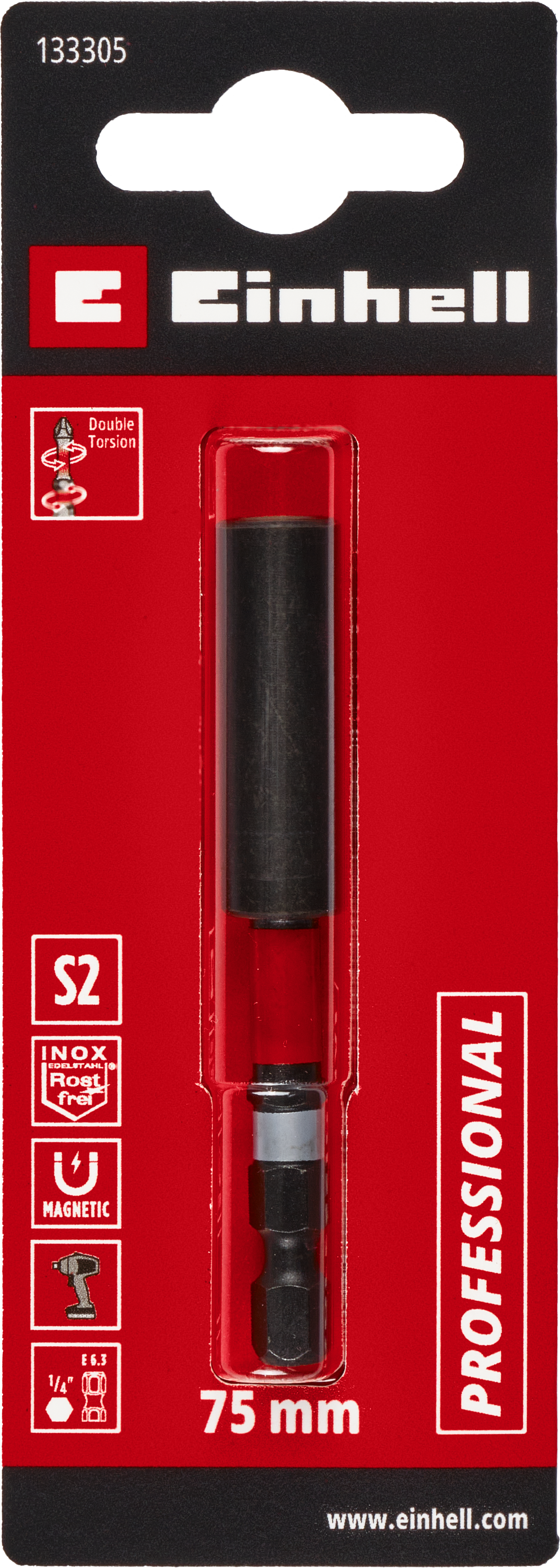 Einhell Impact-Magnetbithalter mit Doppel-Torsion, 75 mm Einhell Impact-Magnetbithalter mit Doppel-Torsion, 75 mm