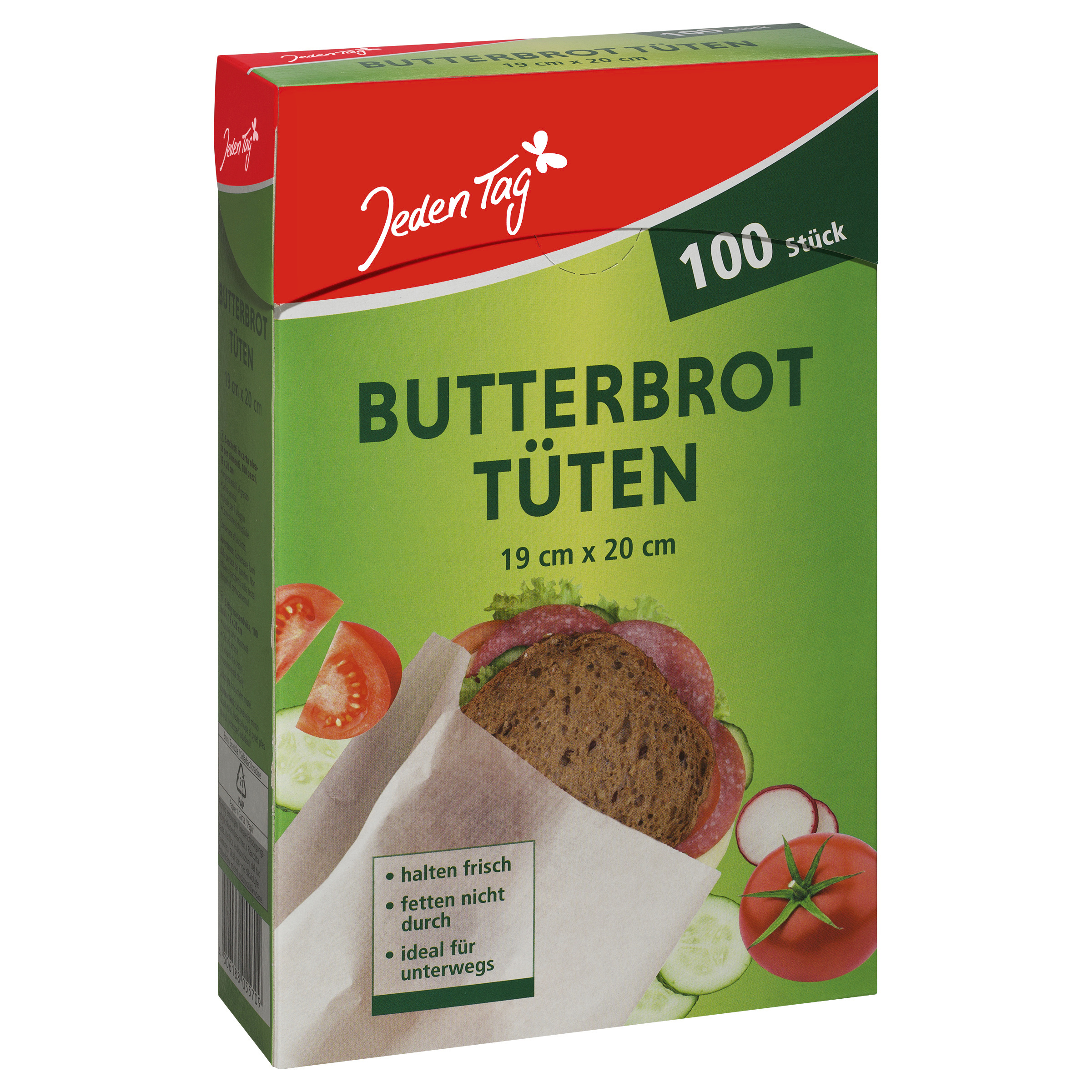 Jeden Tag Butterbrottüten, 100 Stück