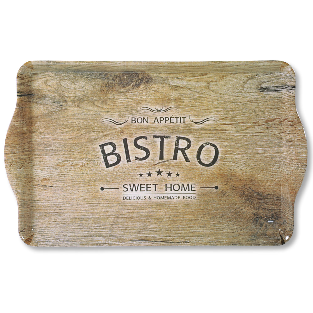 Kesper Serviertablett, Melamin, Motiv: Bistro, 48 x 30 x 3,5 cm Kesper Serviertablett, Melamin, Motiv: Bistro, 48 x 30 x 3,5 cm