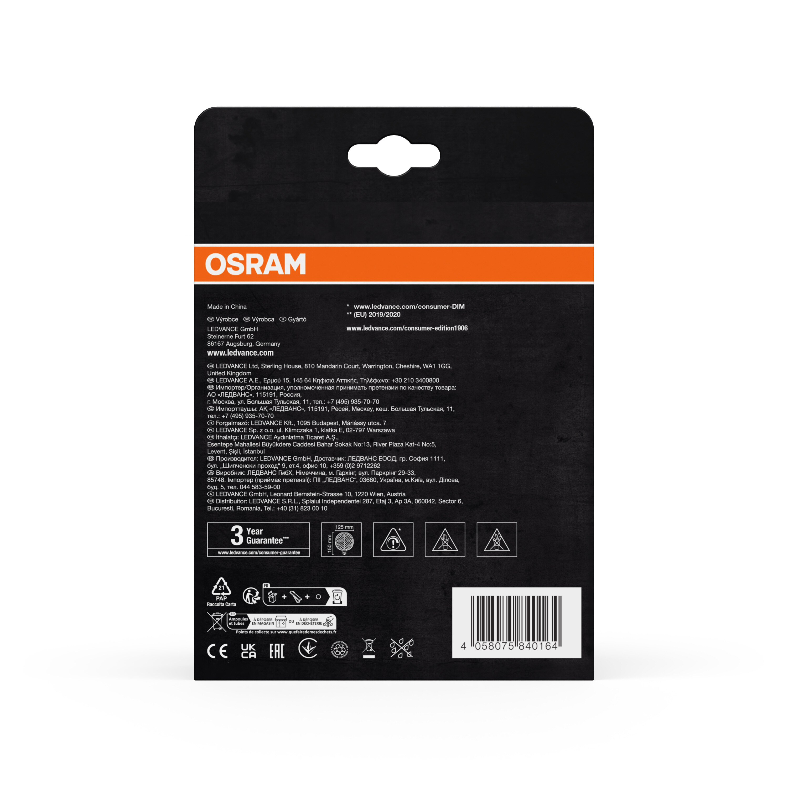 Osram LED Leuchte Globe, gold, warmweiß, E27
