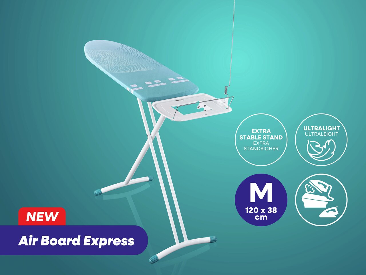 Leifheit Bügeltisch AirBoard Express M Solid, 130 x 38 cm