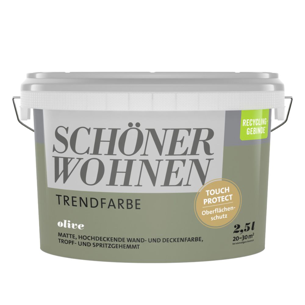 Schöner Wohnen Trend Wandfarbe, olive, 2,5 L Schöner Wohnen Trend Wandfarbe, olive, 2,5 L