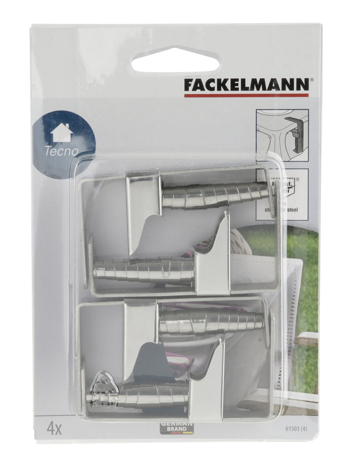 FACKELMANN  TISCHTUCHKLAMMER PROFI INOX