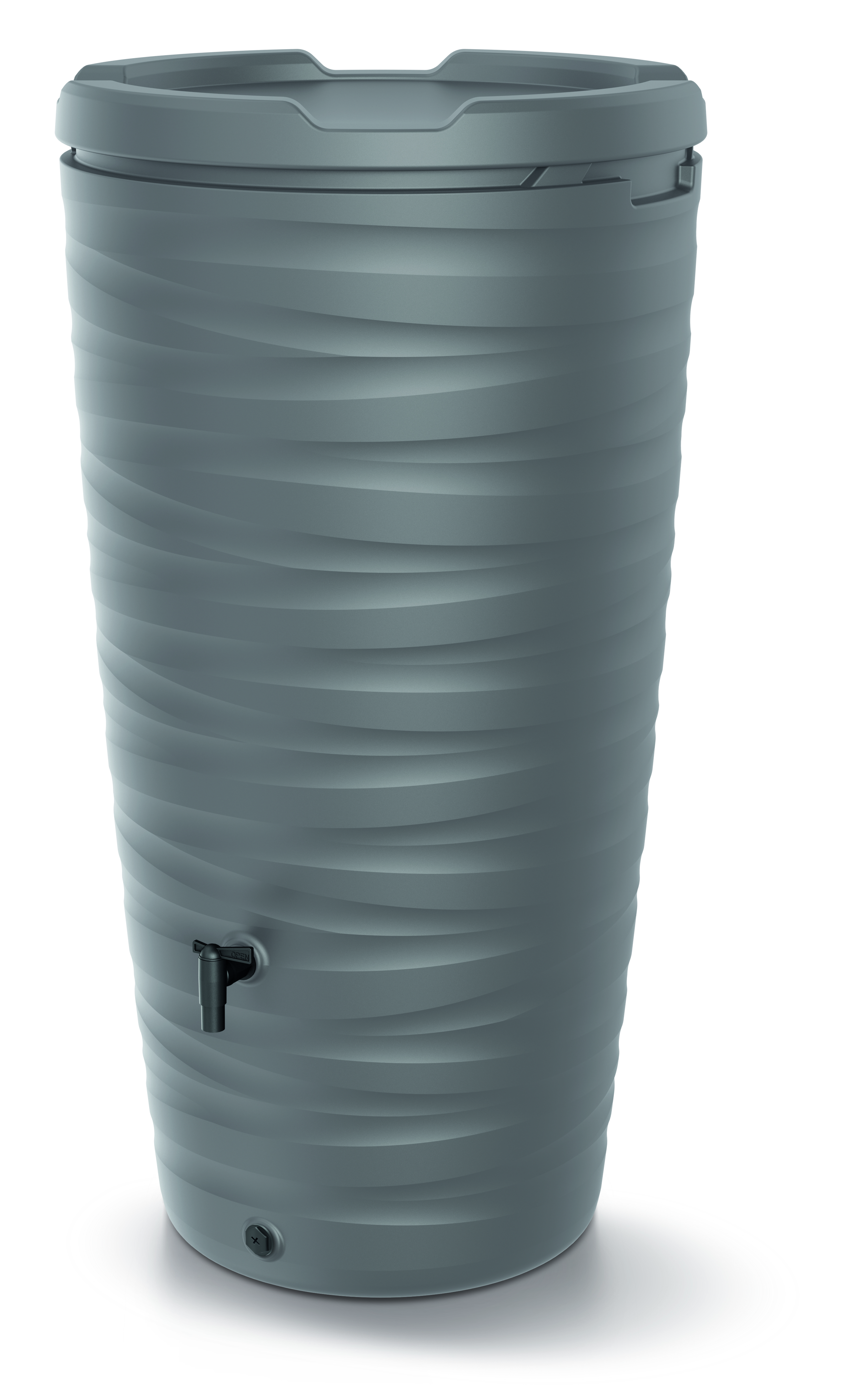 Prosperplast Regentonne Maze, grau, mit Wasserhahn und Pflanzschale